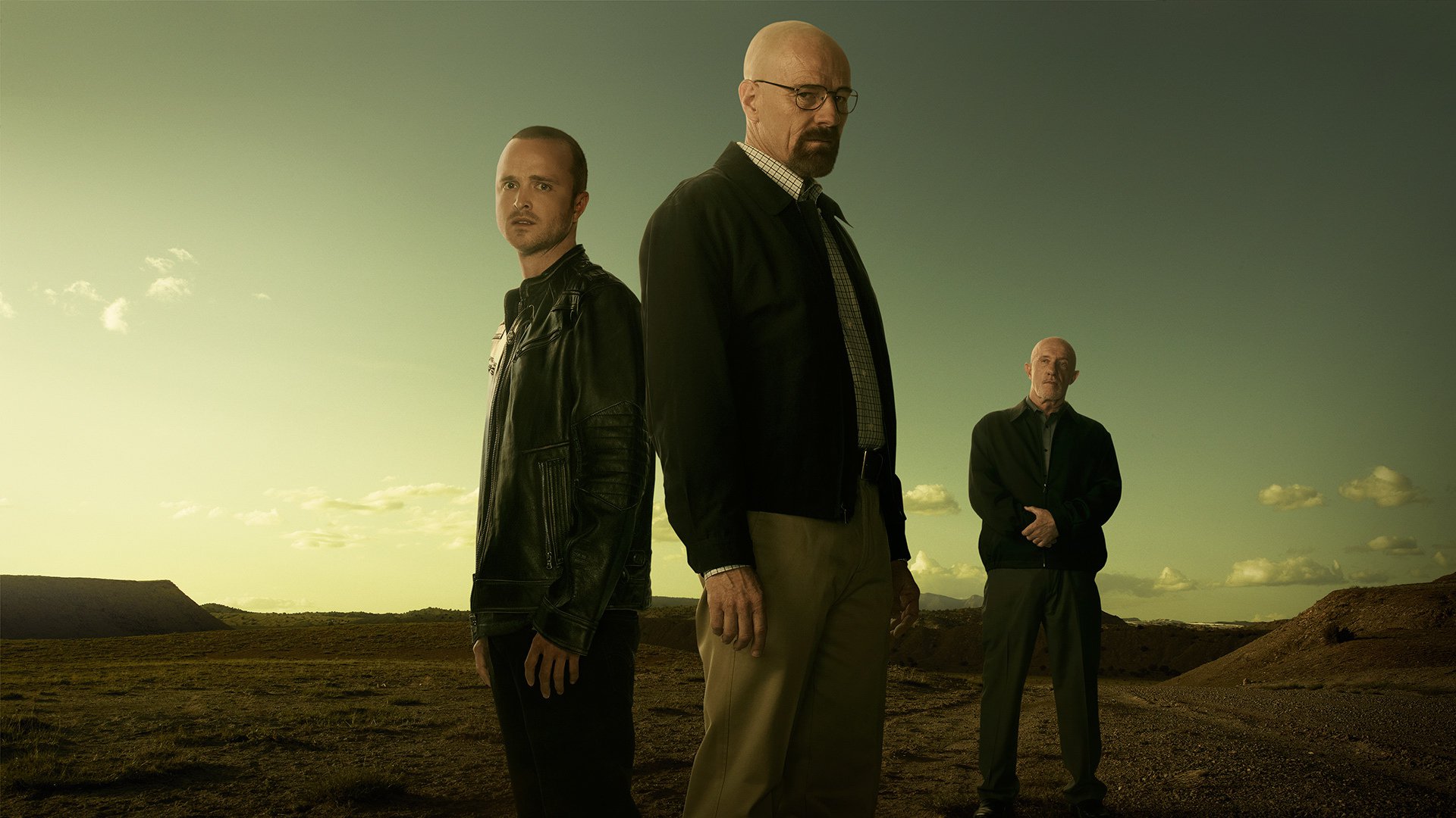 Bryan Cranston, Aaron Paul, and Giancarlo Esposito in Breaking Bad HD Wallpaper