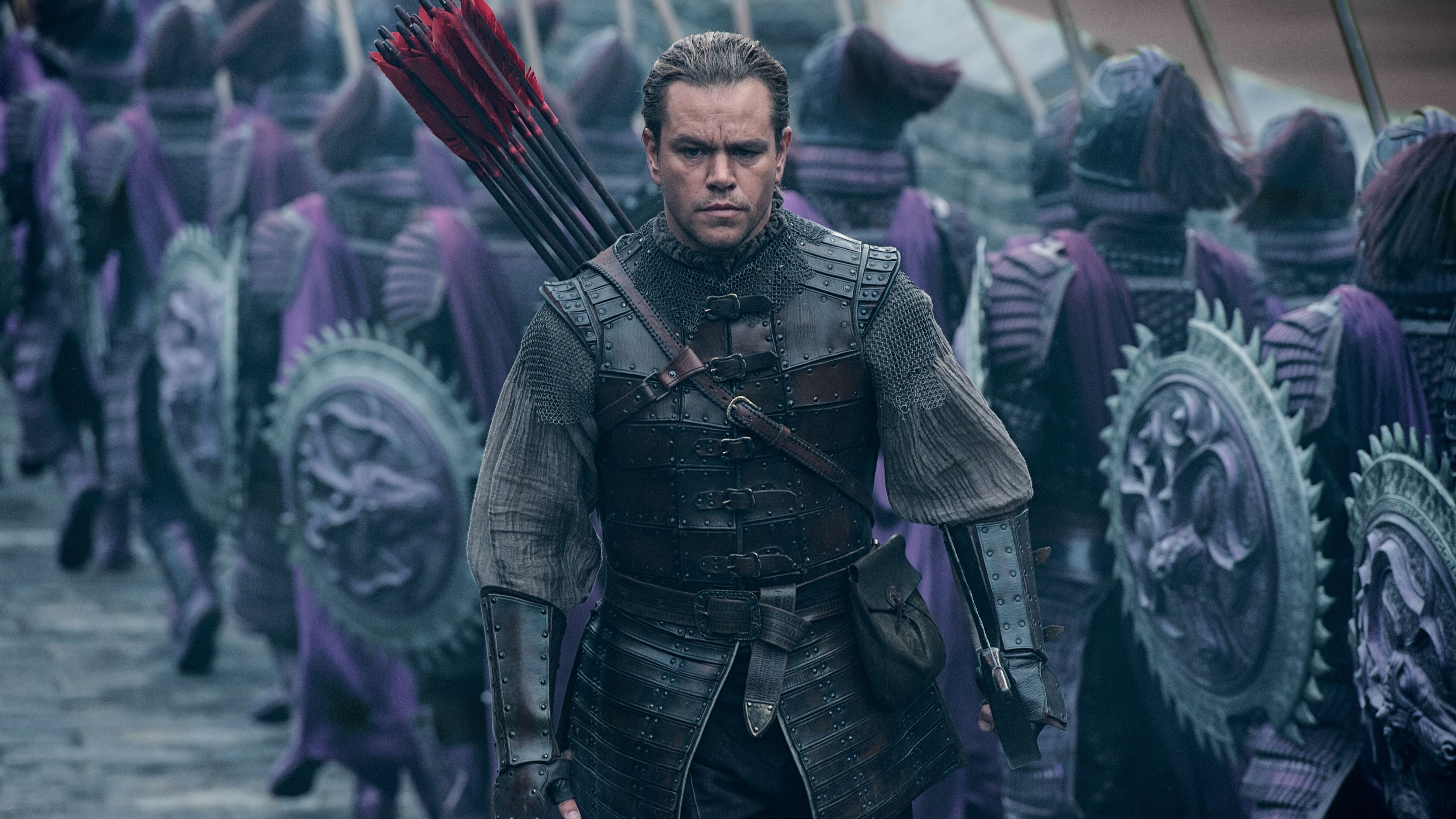 Matt Damon in armor with arrows HD Wallpaper
