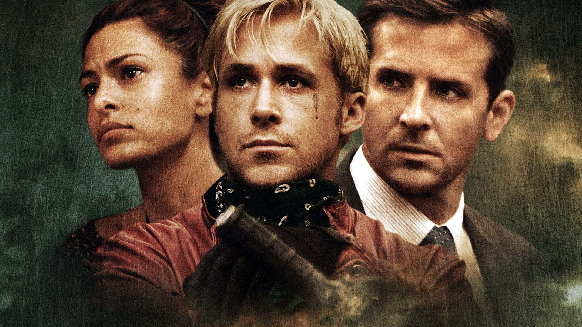 Ryan Gosling, Eva Mendes, and Bradley Cooper in The Place Beyond the Pines HD Wallpaper