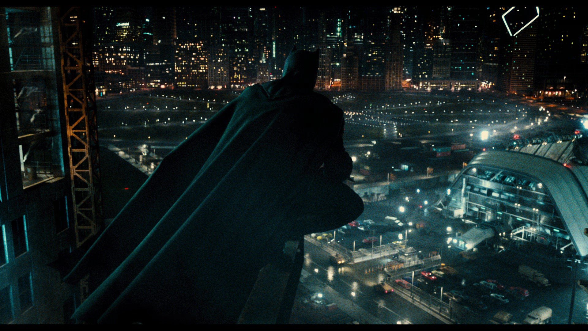 Batman from DC Comics overlooking a city at night HD Wallpaper