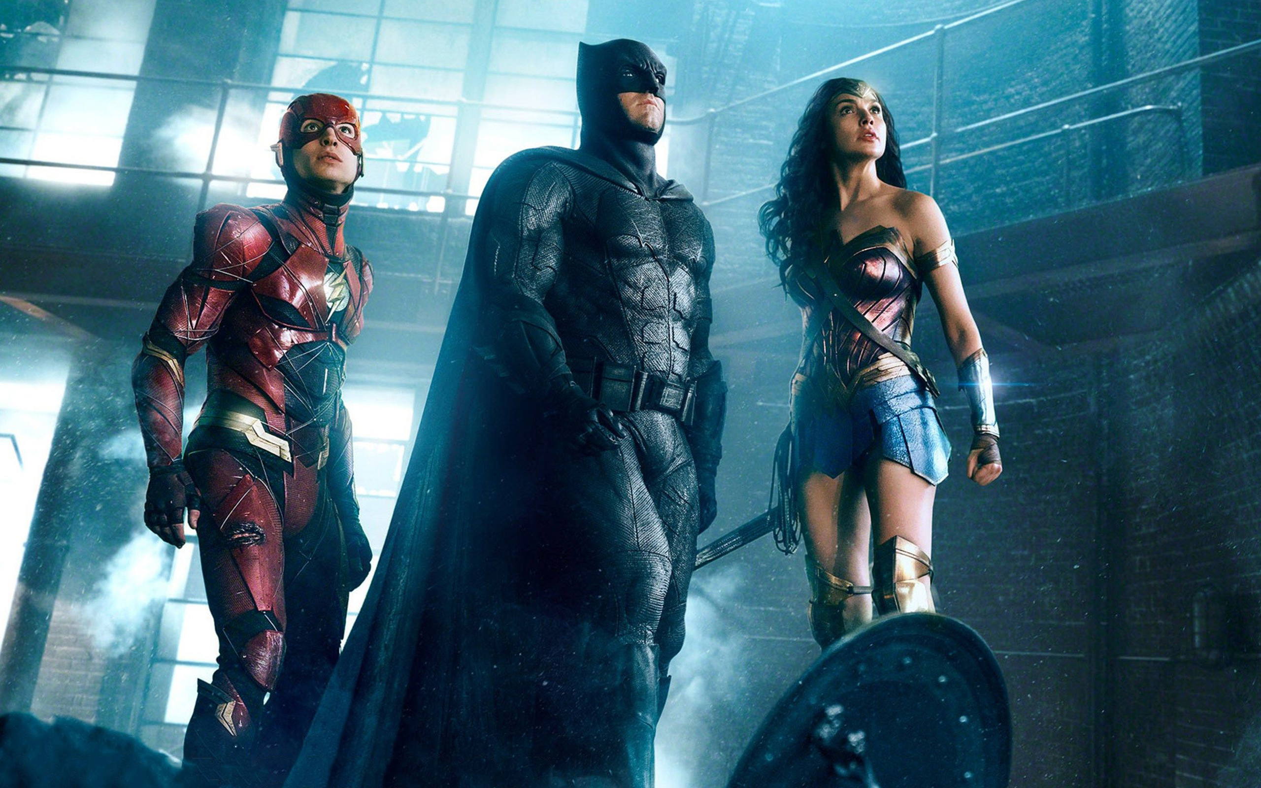 The Flash, Batman, and Wonder Woman from Justice League HD Wallpaper