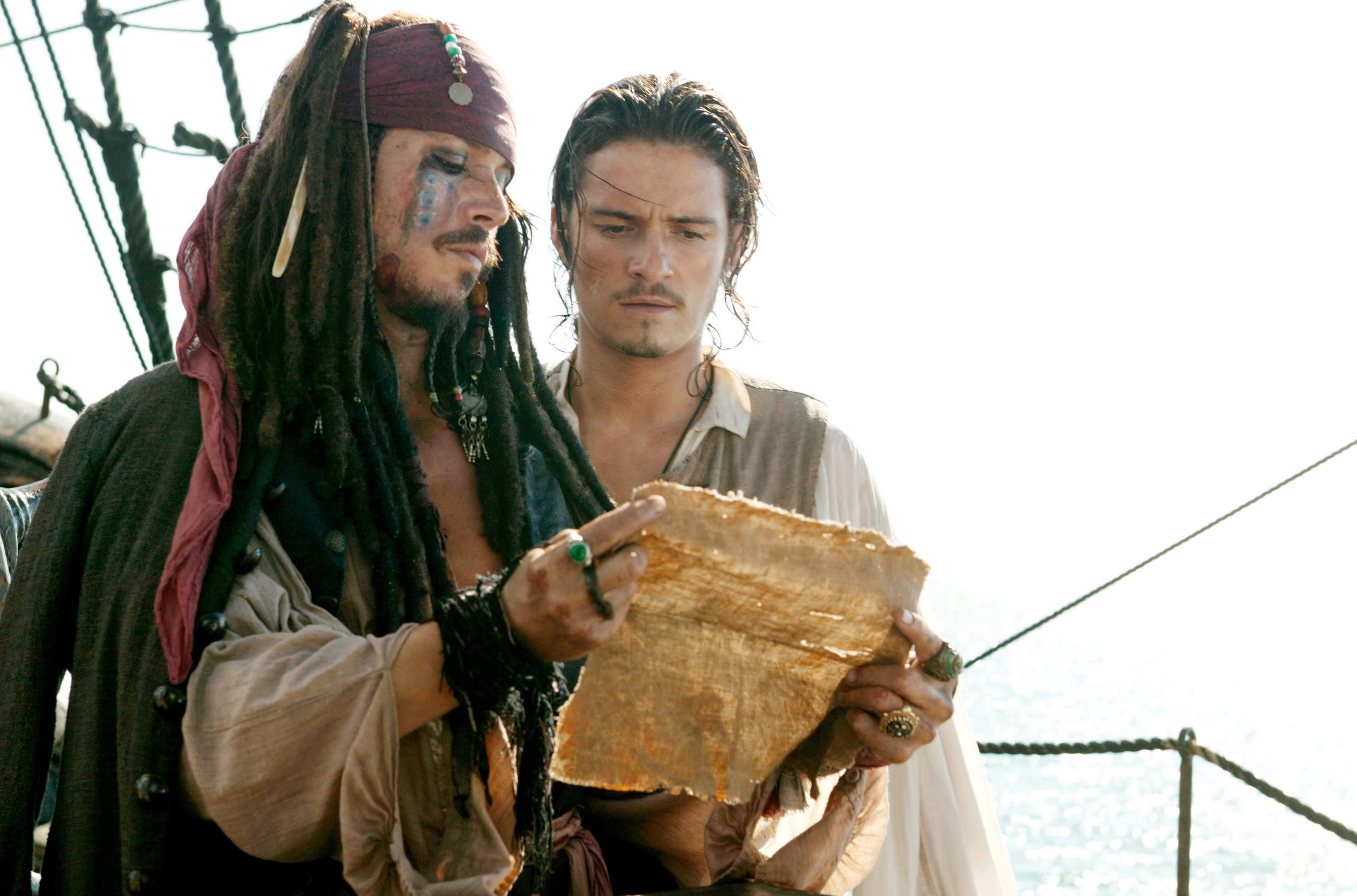 Captain Jack Sparrow and Will Turner from Pirates of the Caribbean HD Wallpaper