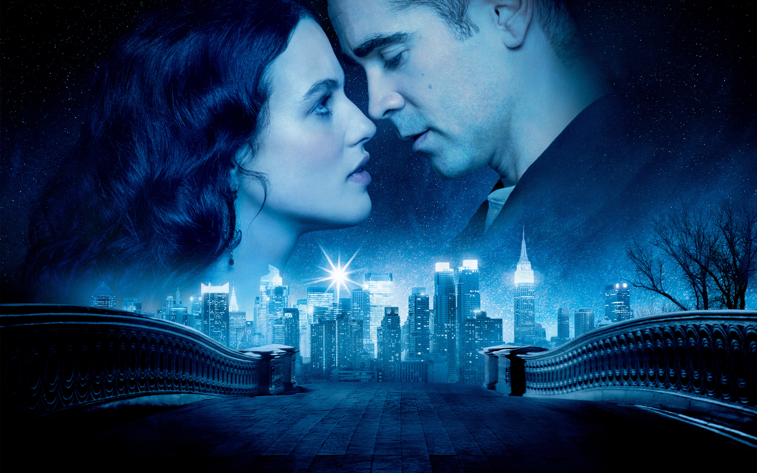 Colin Farrell and Jessica Brown Findlay in Winter's Tale HD Wallpaper