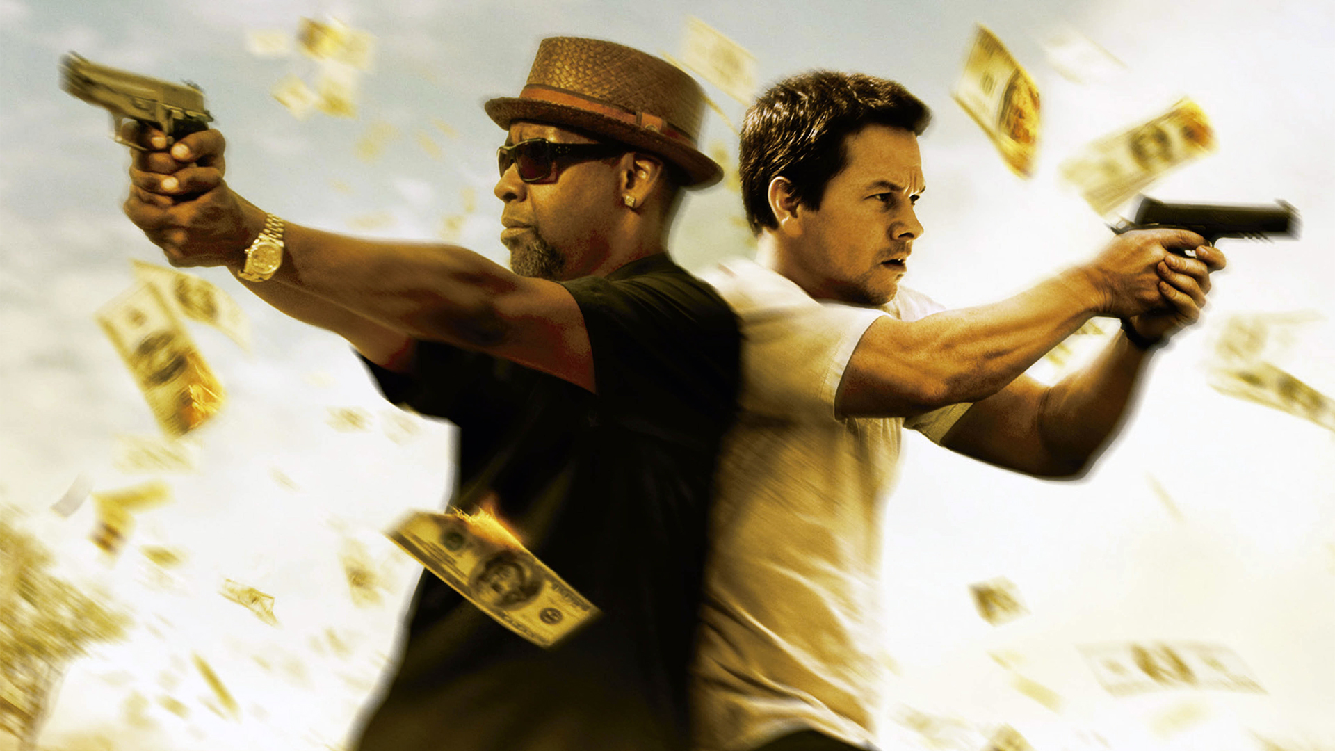 Denzel Washington and Mark Wahlberg in 2 Guns HD Wallpaper