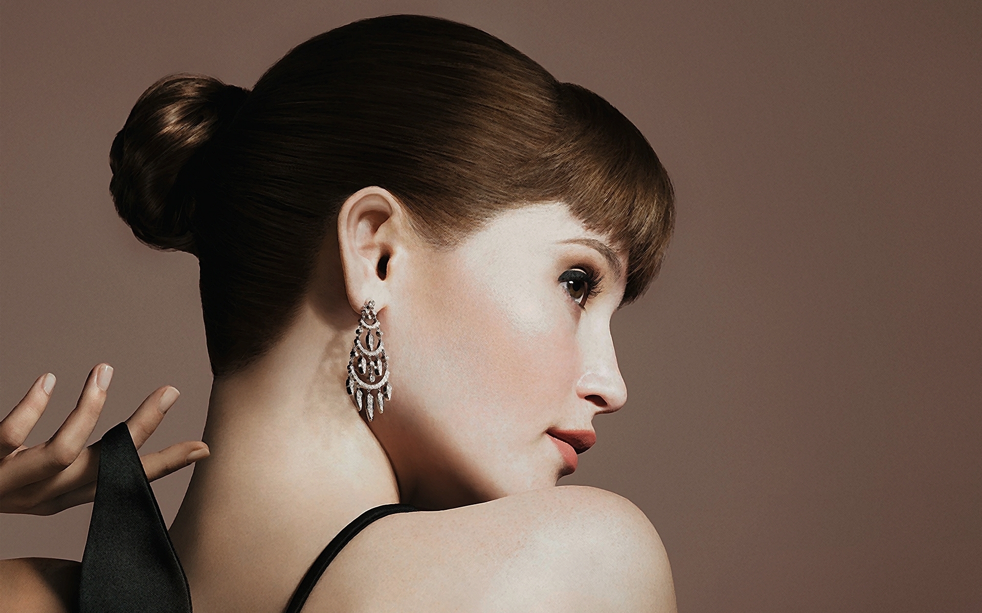 Gemma Arterton with Diamond Earrings HD Wallpaper
