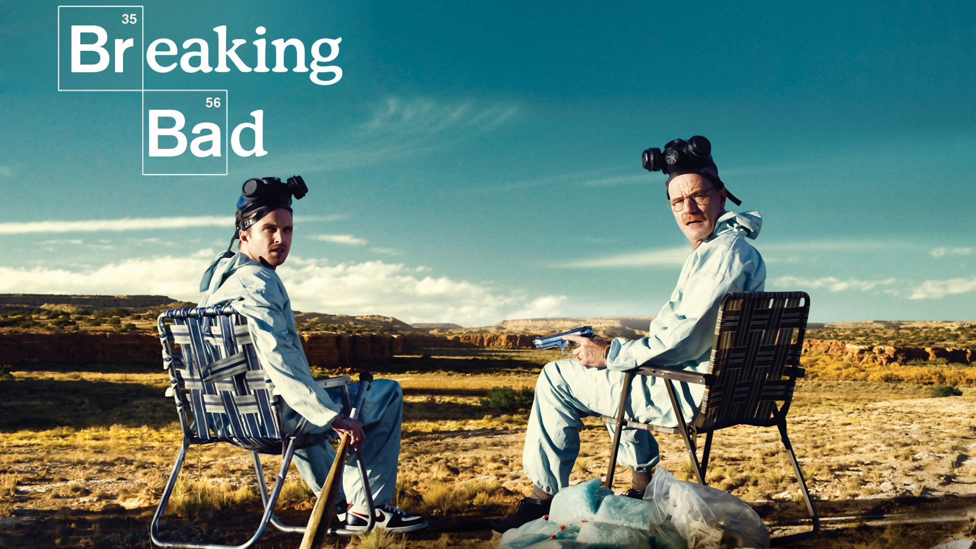 Breaking Bad: Walter White and Jesse Pinkman in desert HD Wallpaper