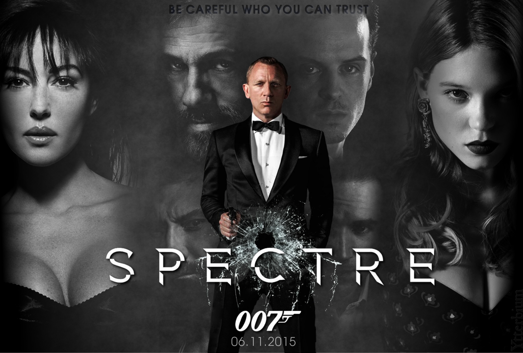 Spectre movie poster with Daniel Craig and Monica Bellucci HD Wallpaper