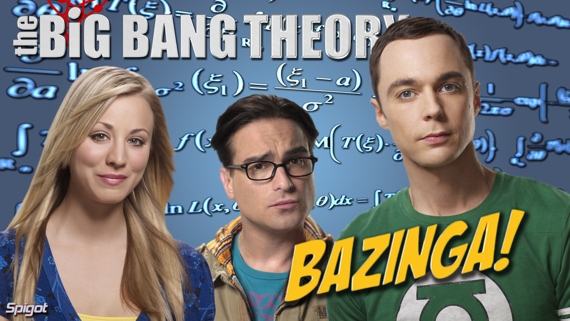 The Big Bang Theory Cast with Bazinga! HD Wallpaper
