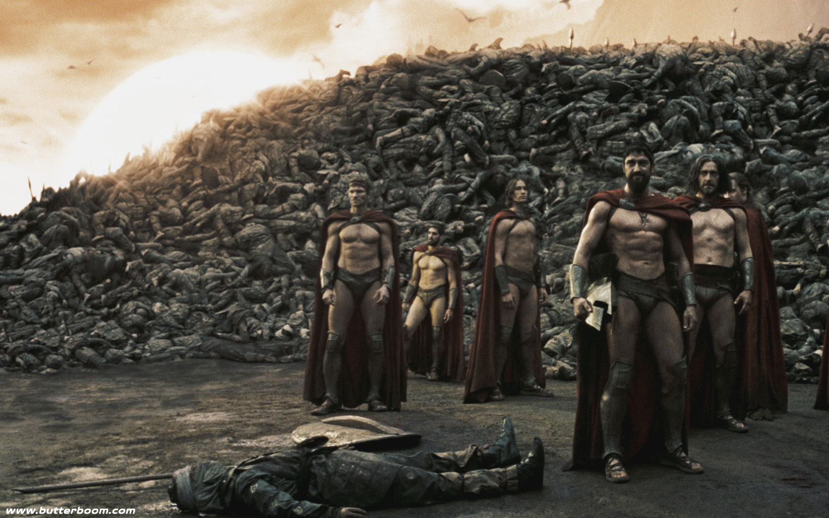 Gerard Butler and Spartans in 300 HD Wallpaper