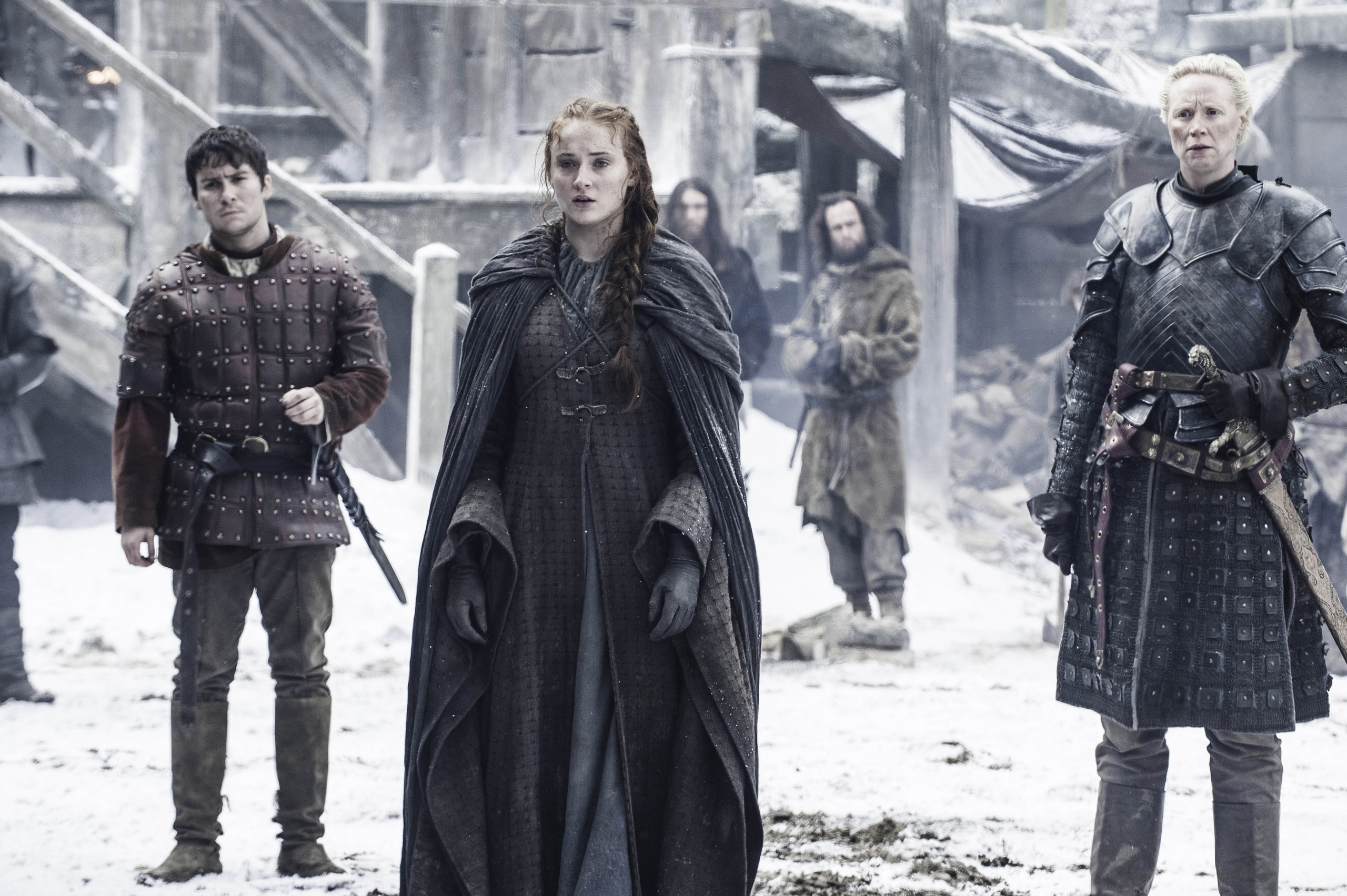Sansa Stark and Brienne of Tarth in Winterfell HD Wallpaper