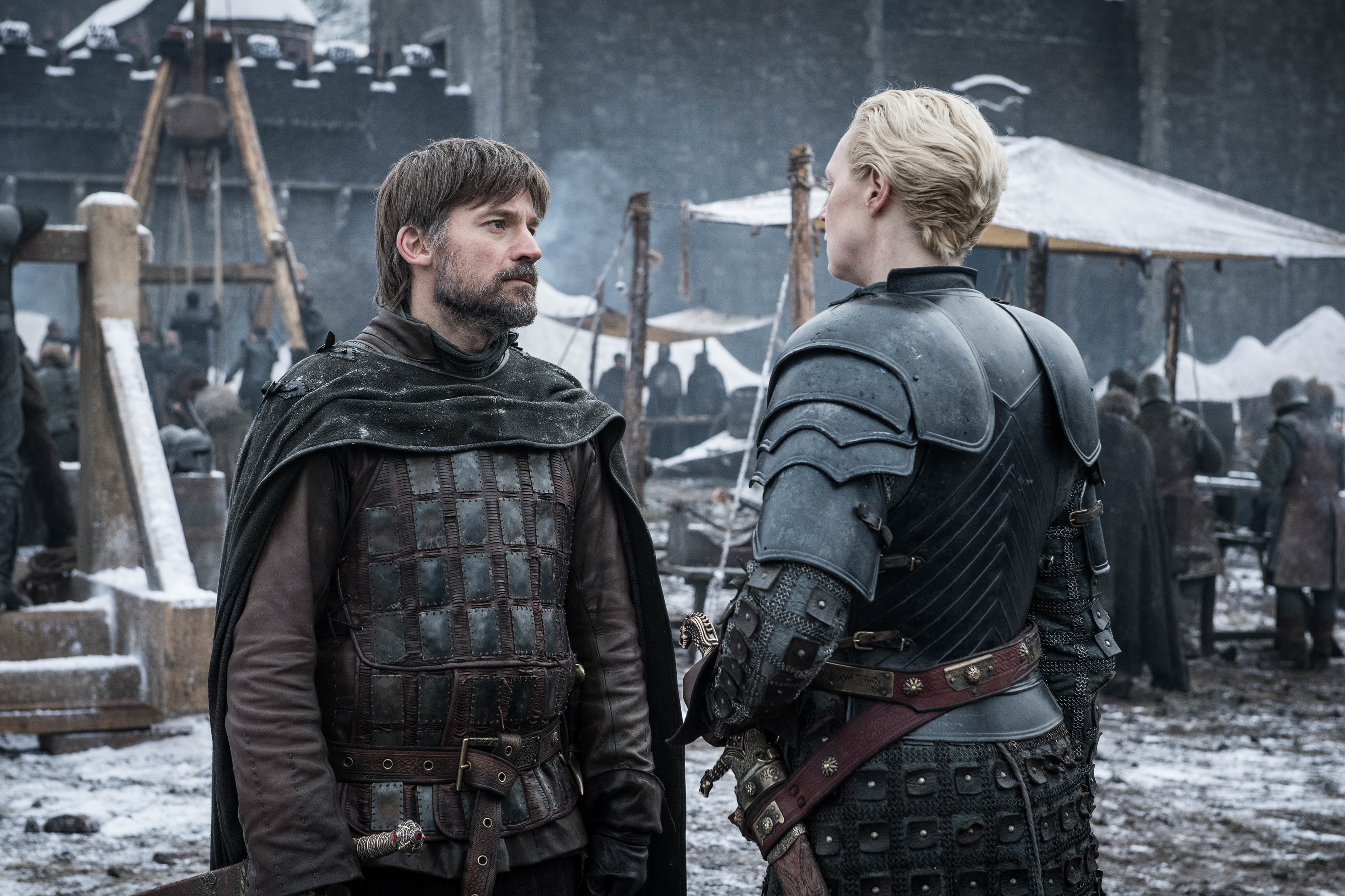Jaime Lannister and Brienne of Tarth in Winterfell HD Wallpaper