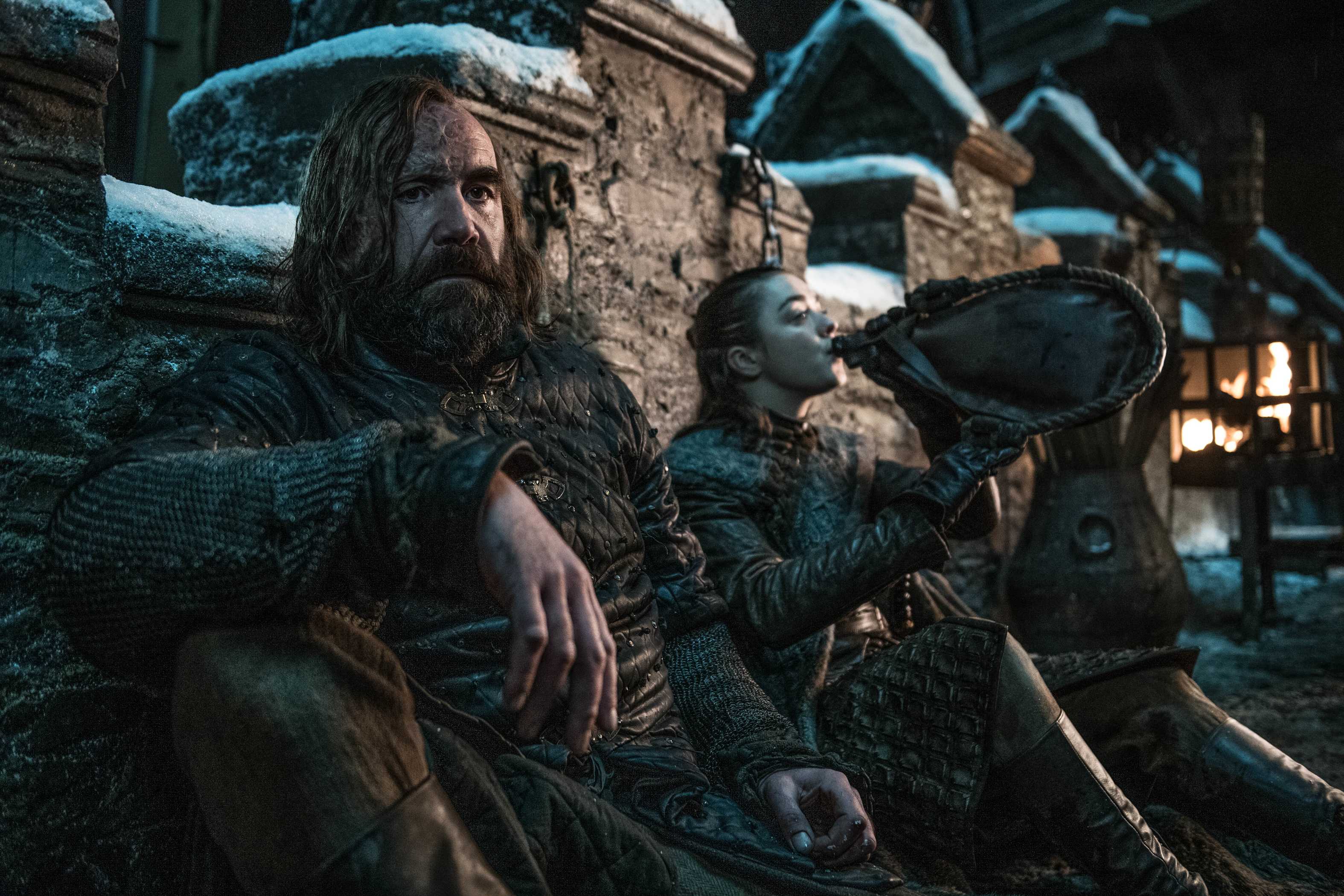 The Hound and Arya Stark from Game of Thrones HD Wallpaper