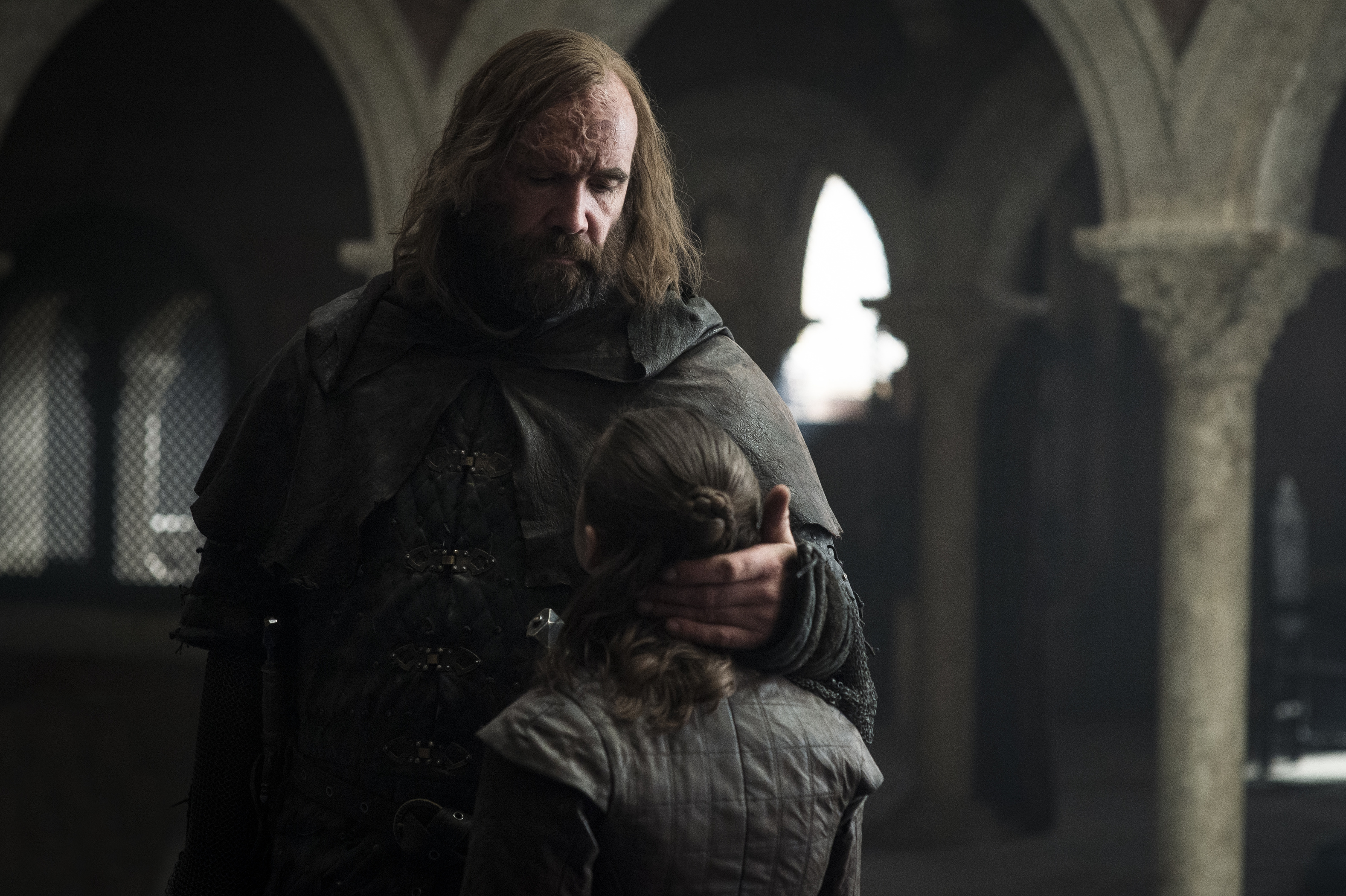 The Hound and Arya Stark from Game of Thrones HD Wallpaper