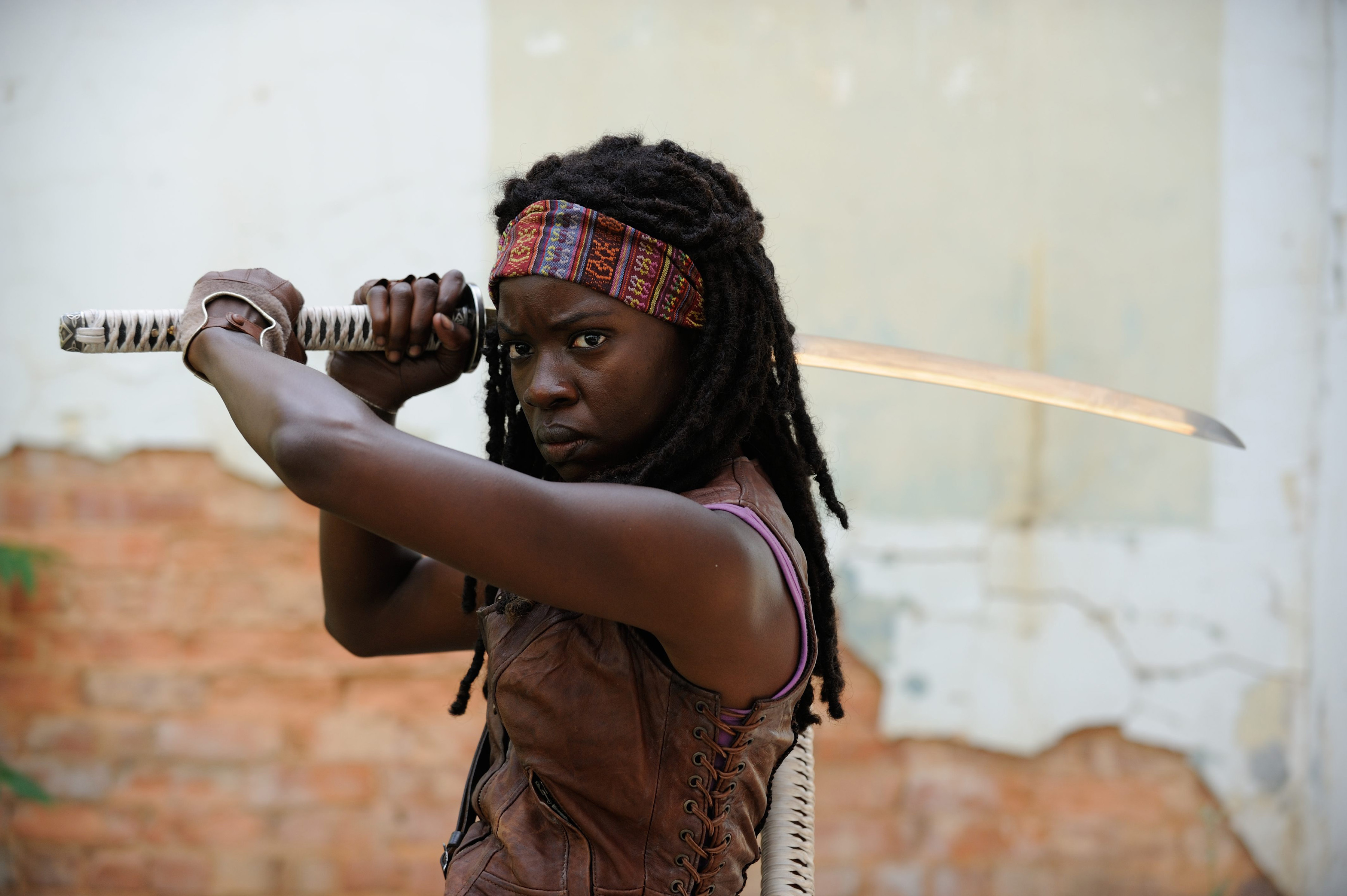 Danai Gurira with a katana HD Wallpaper