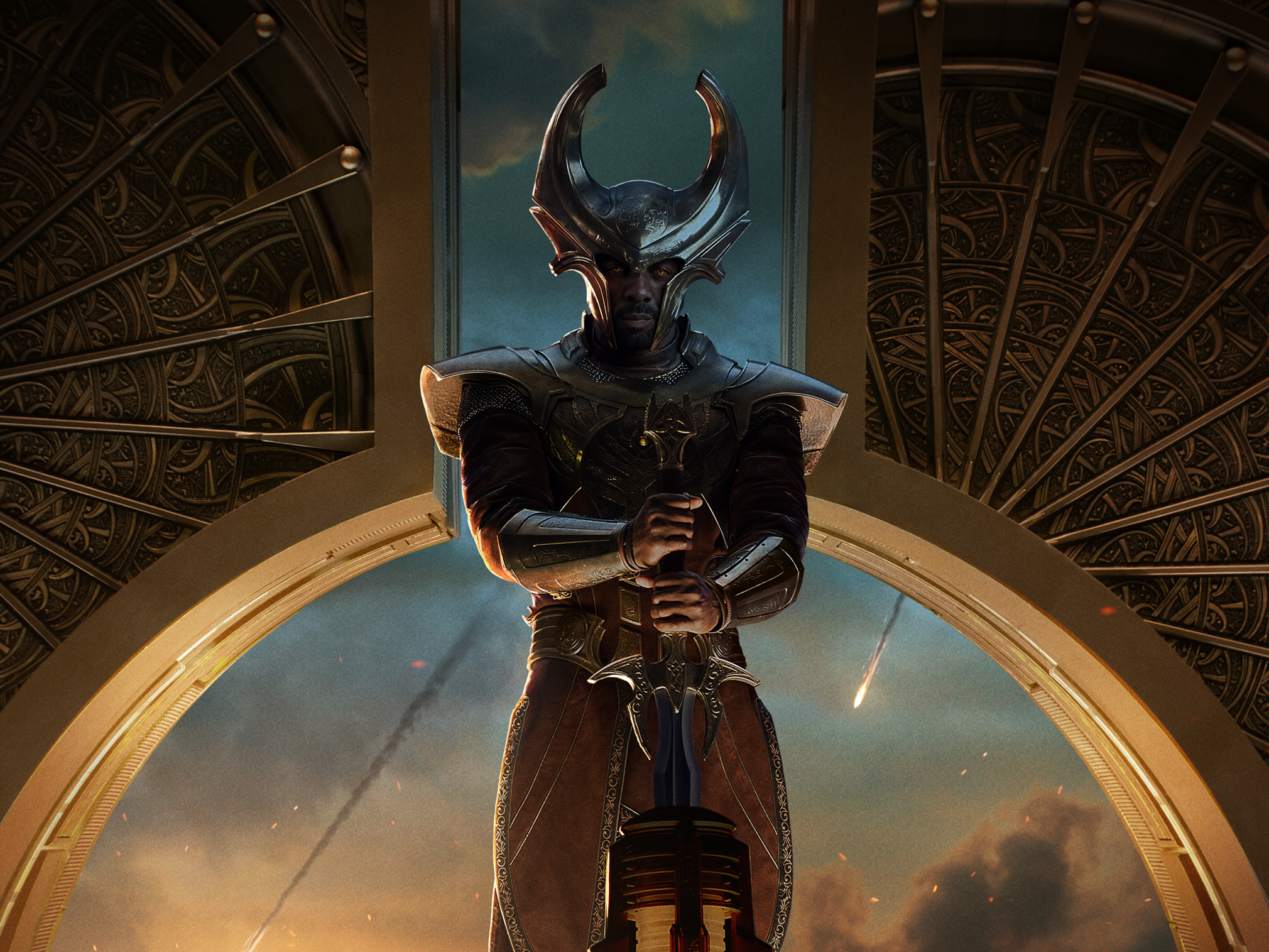 Heimdall from Thor holding a sword HD Wallpaper