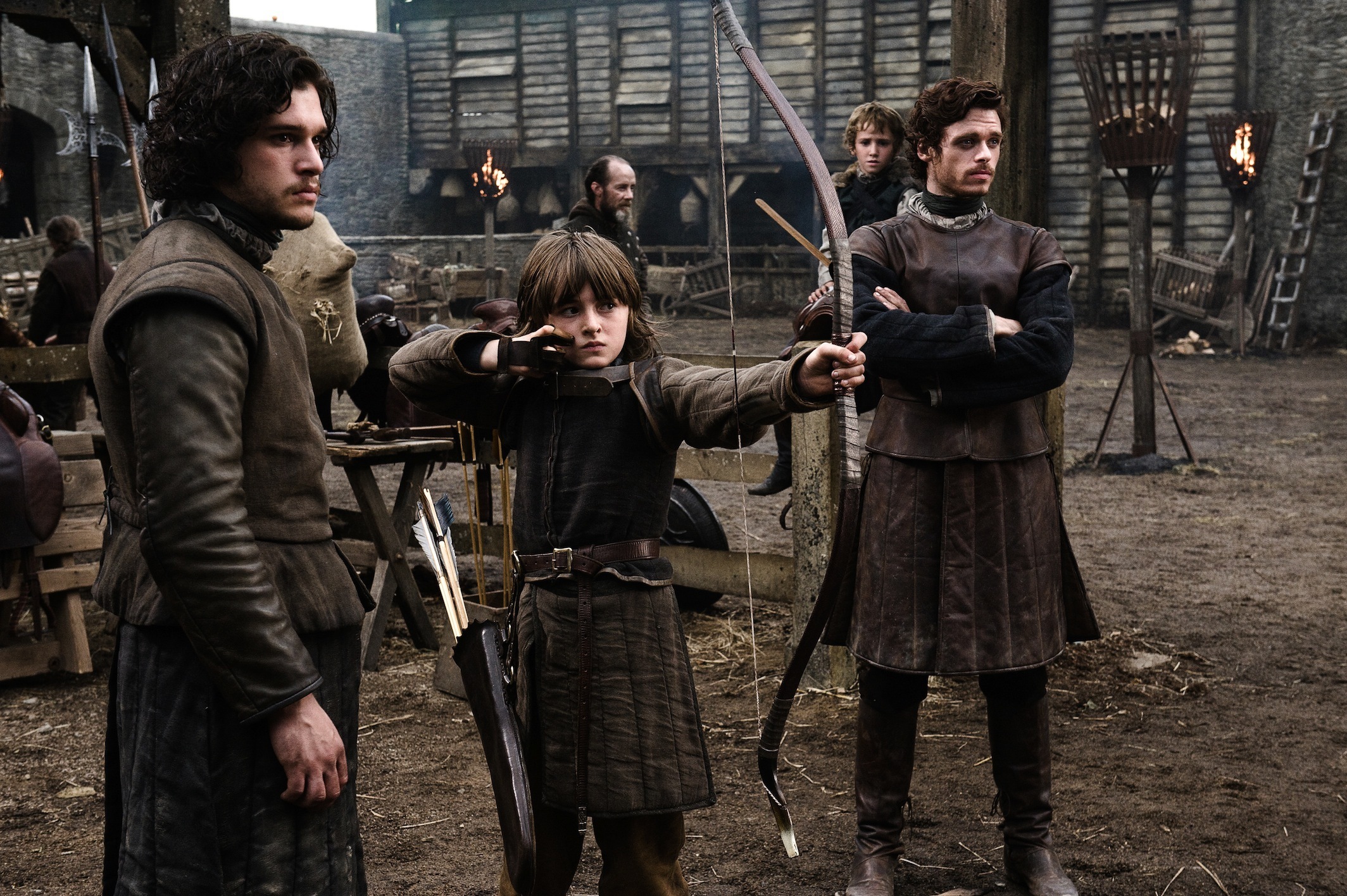 Bran Stark from Game of Thrones practicing archery HD Wallpaper