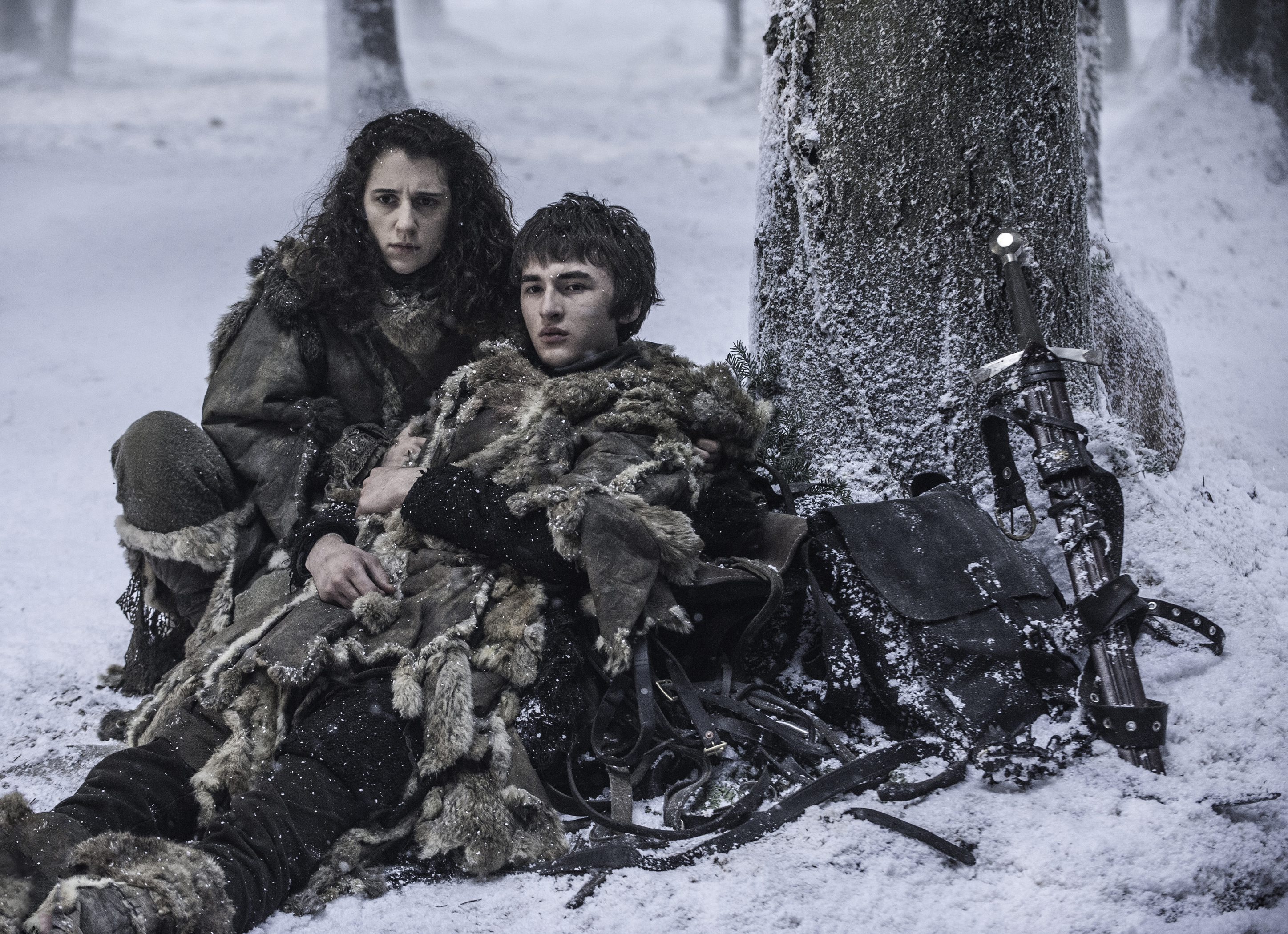 Bran Stark and Meera Reed in the snow HD Wallpaper