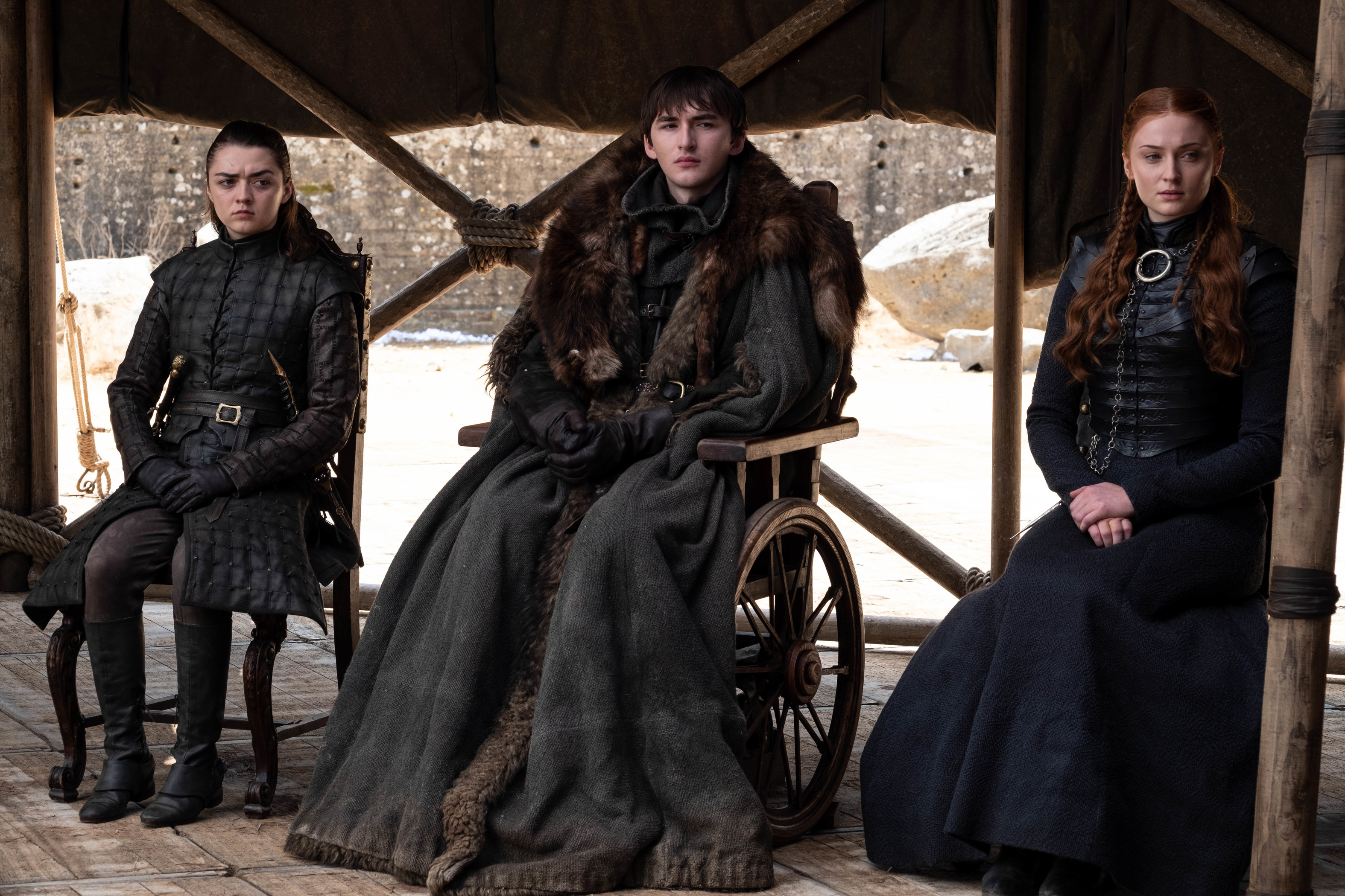 Arya, Bran, and Sansa Stark from Game of Thrones HD Wallpaper