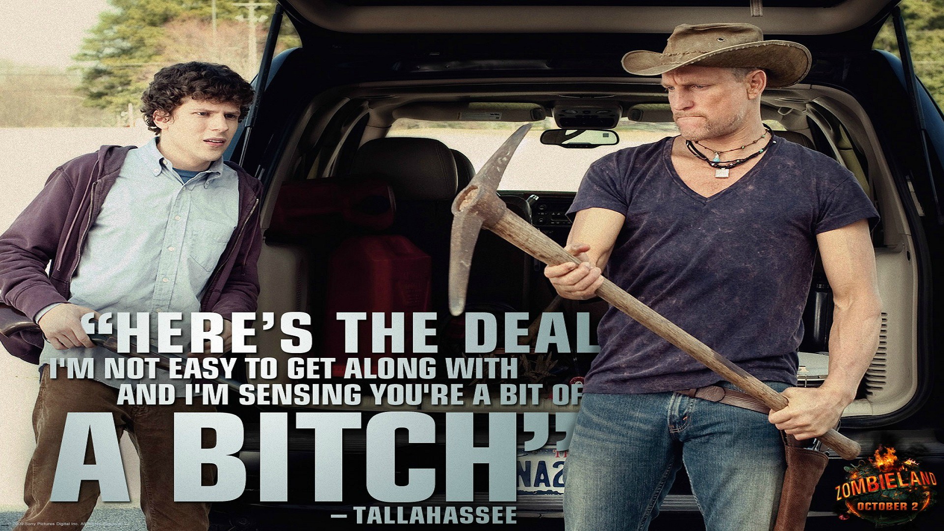 Zombieland Tallahassee and Columbus HD Wallpaper