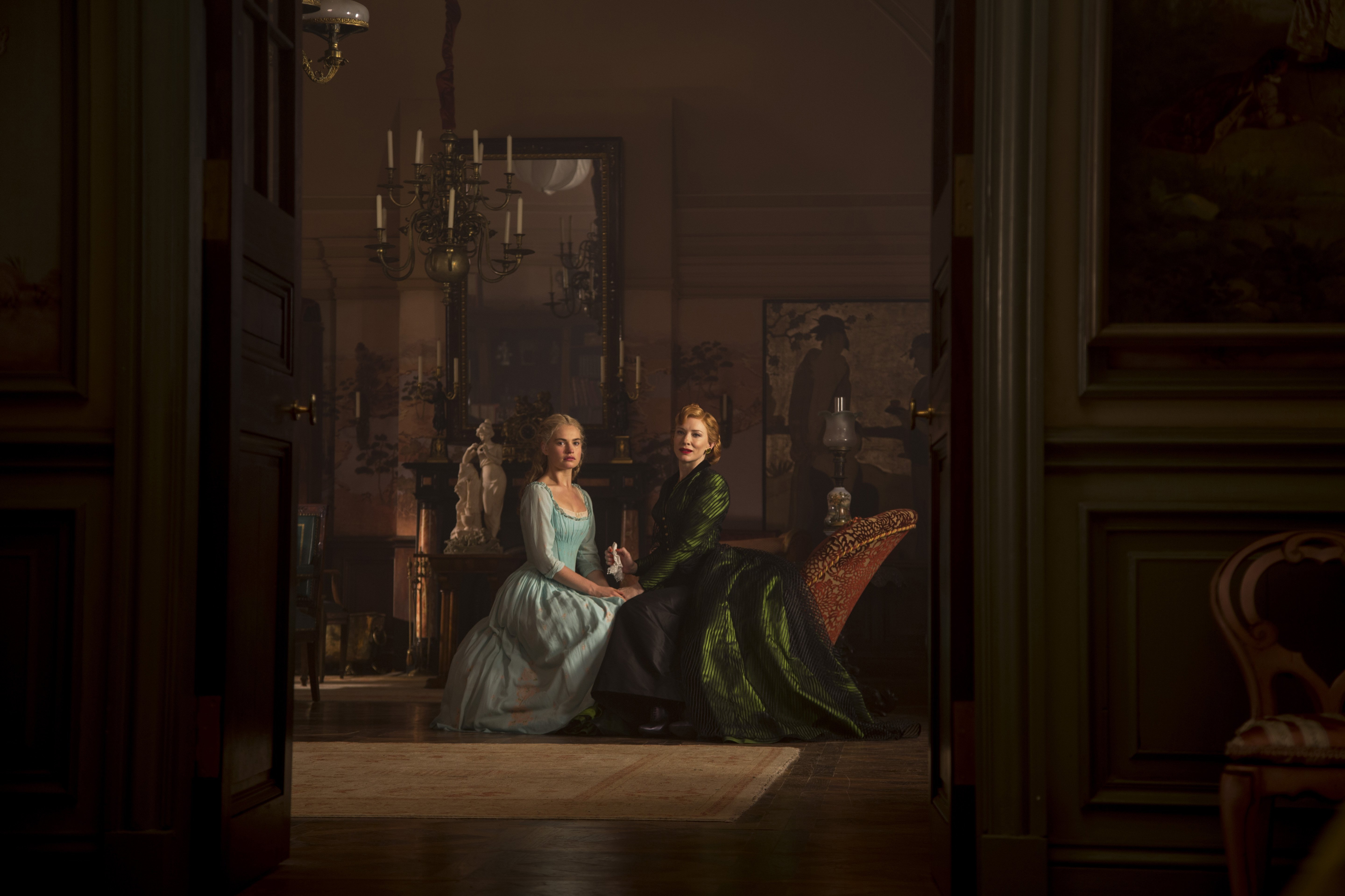 Cinderella and Lady Tremaine in a room HD Wallpaper