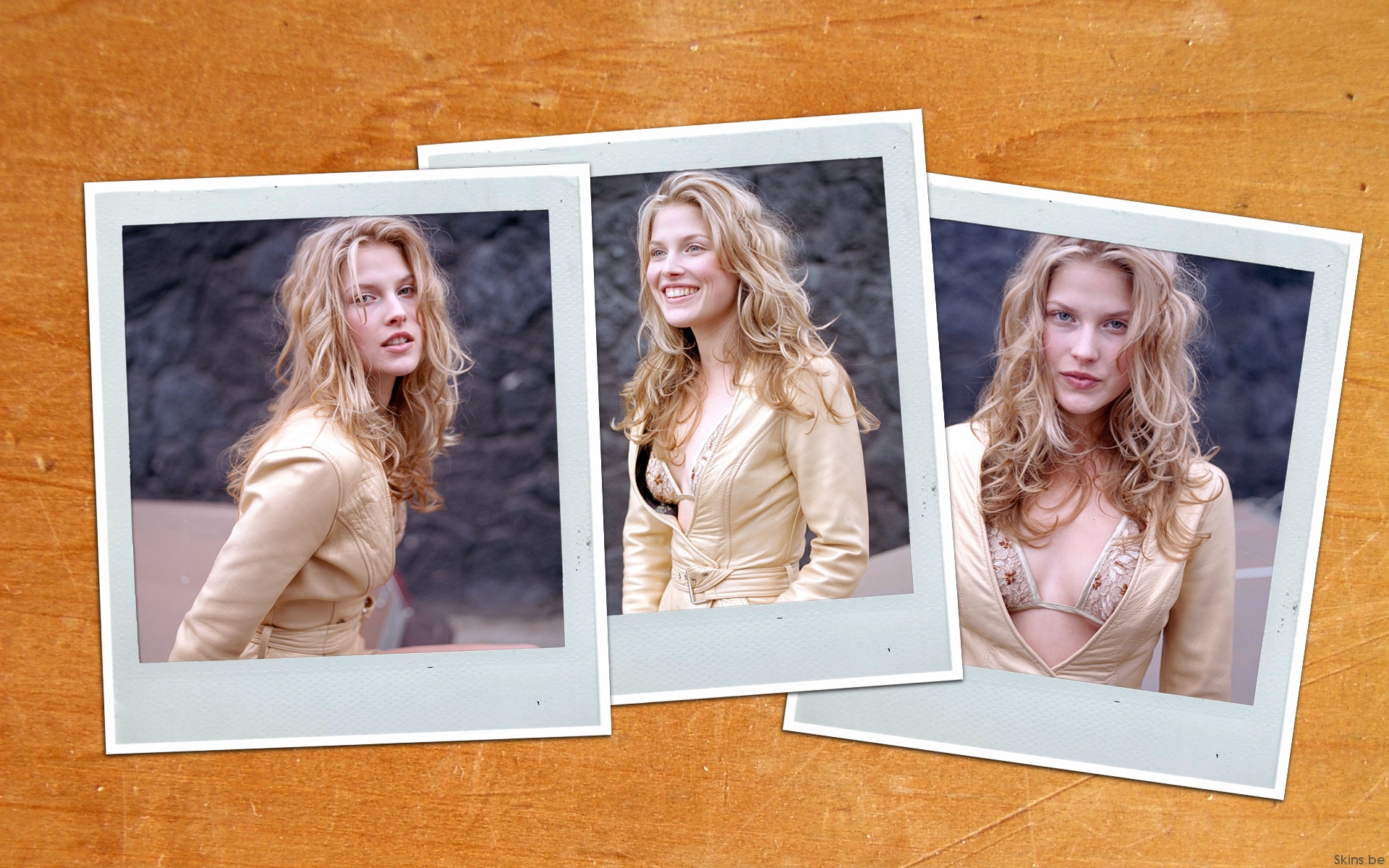 Ali Larter in a beige jacket HD Wallpaper