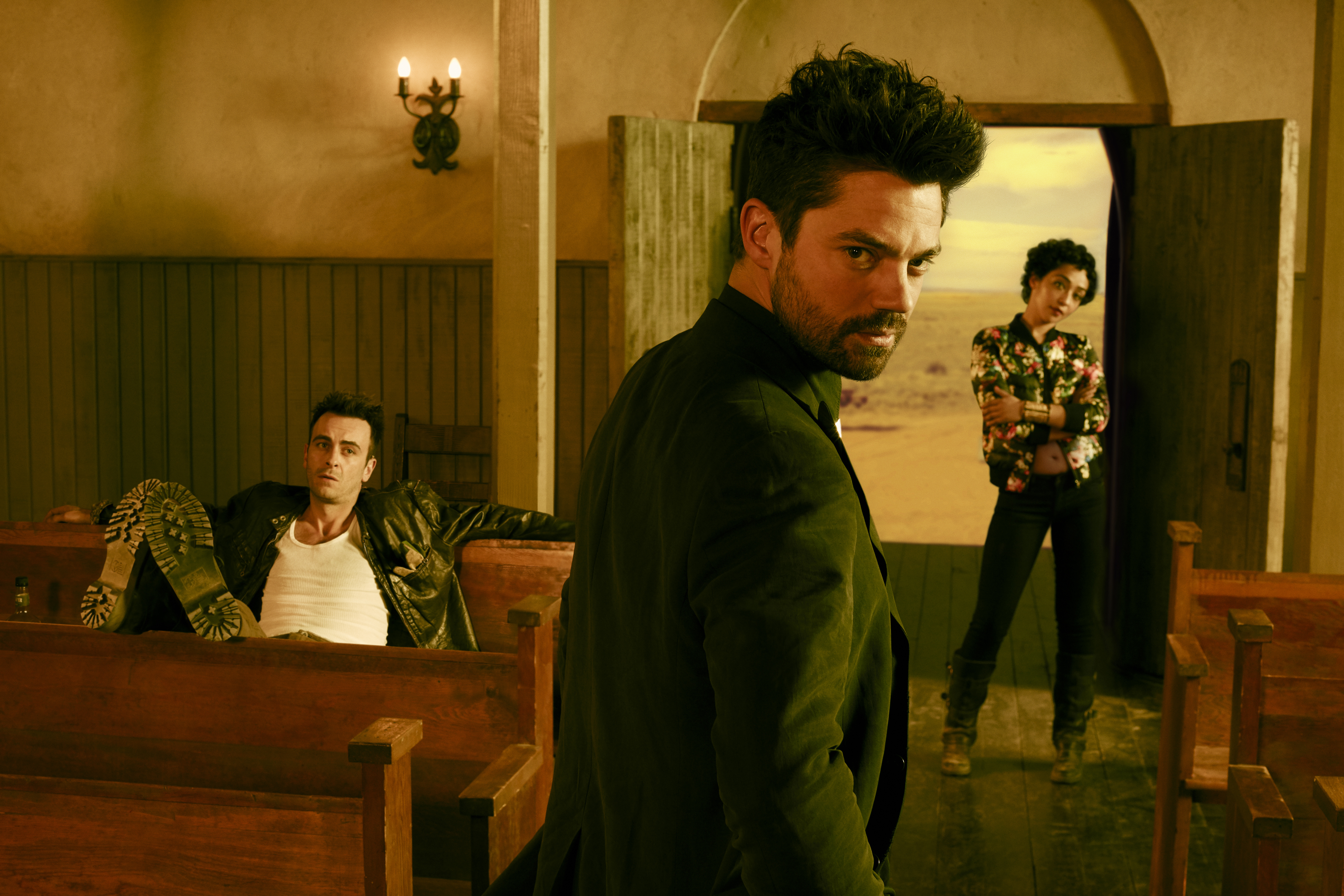 Dominic Cooper in a church HD Wallpaper