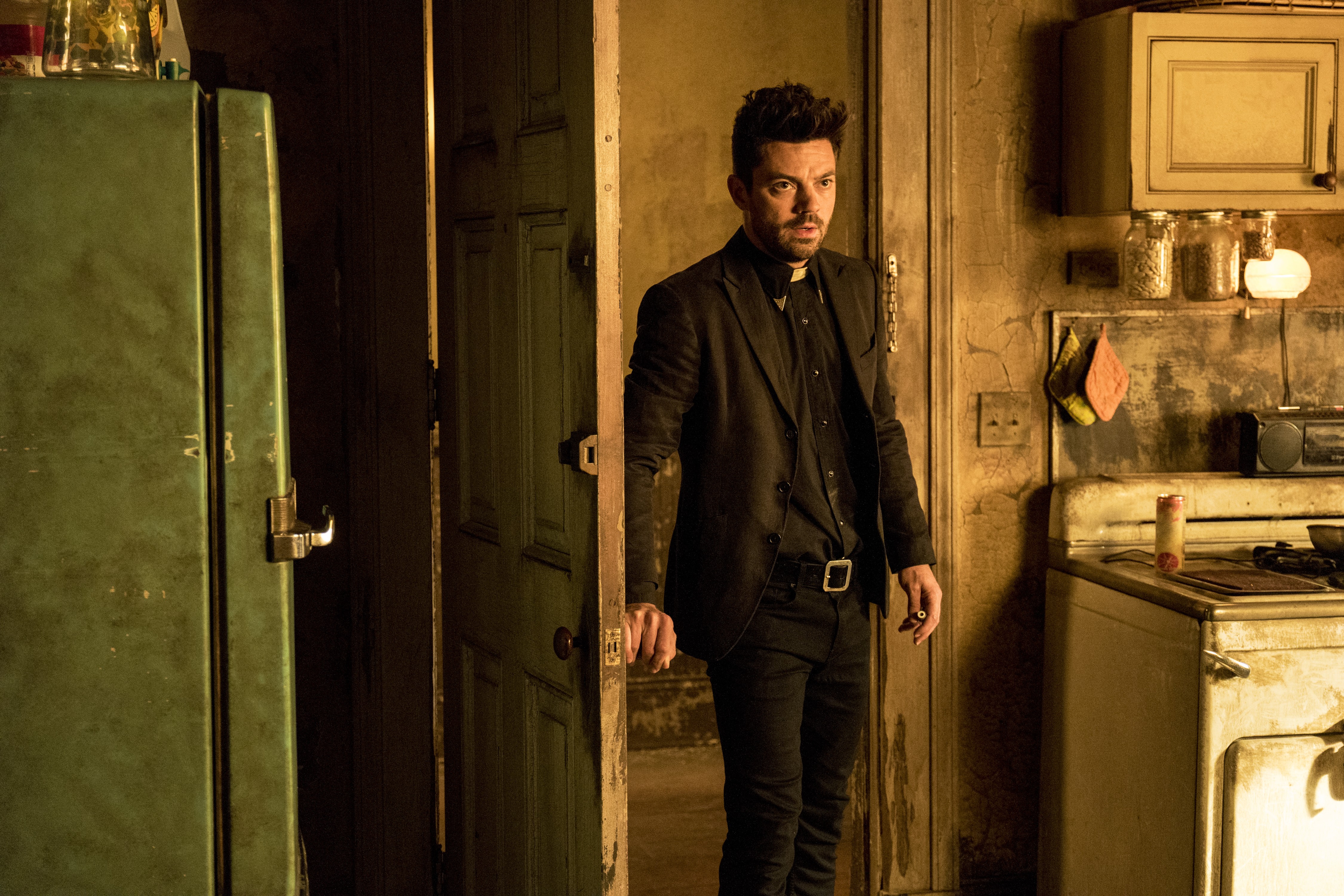 Dominic Cooper in a kitchen HD Wallpaper