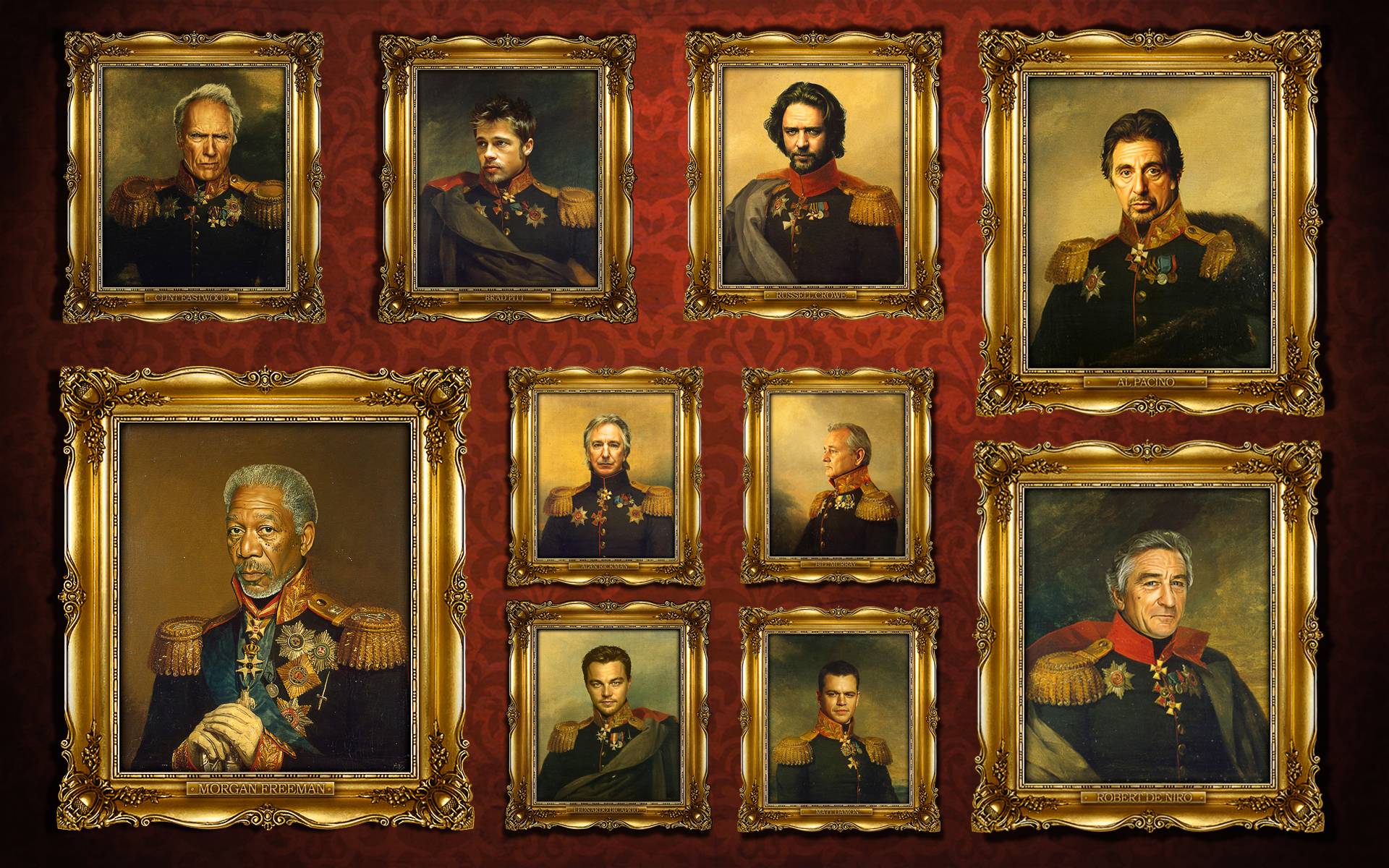Portraits of Actors in Military Uniforms HD Wallpaper