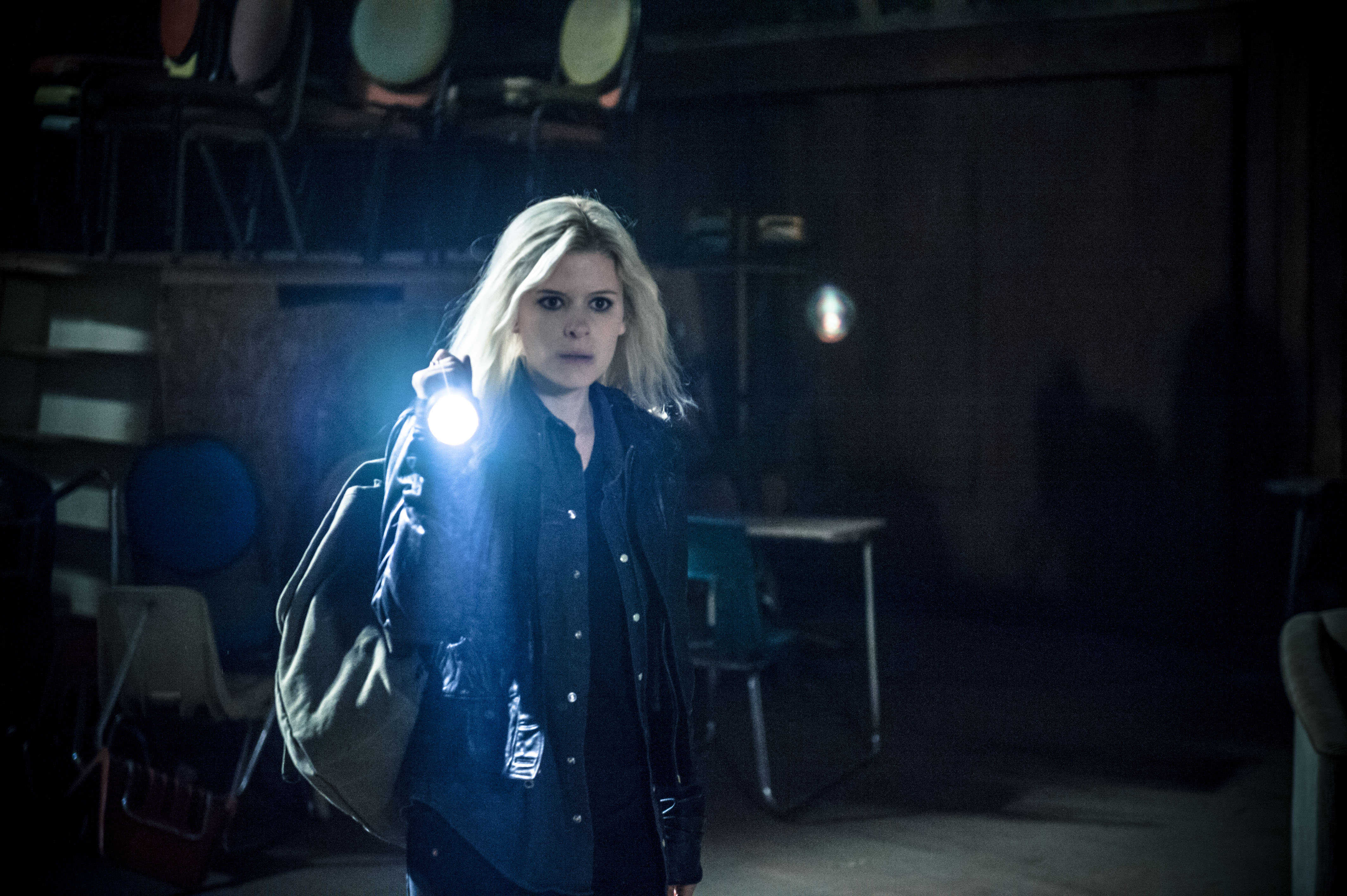 Kate Mara holding a flashlight HD Wallpaper