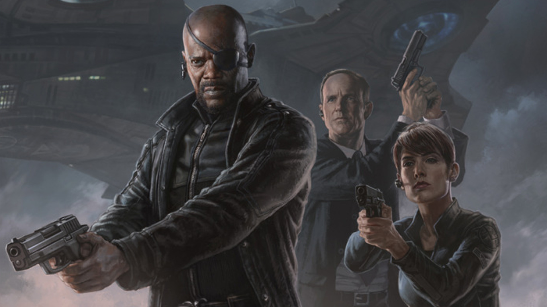Nick Fury and SHIELD agents with guns HD Wallpaper