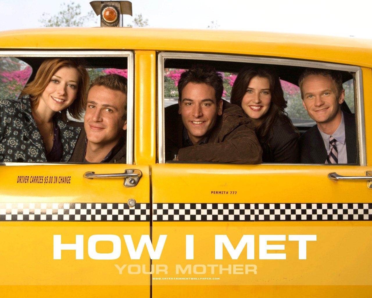 How I Met Your Mother cast in a taxi HD Wallpaper