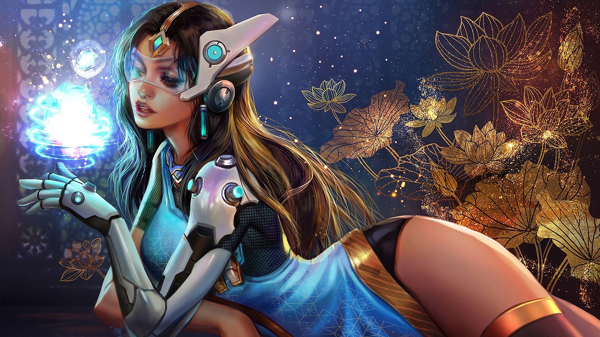 Symmetra from Overwatch with energy orb HD Wallpaper