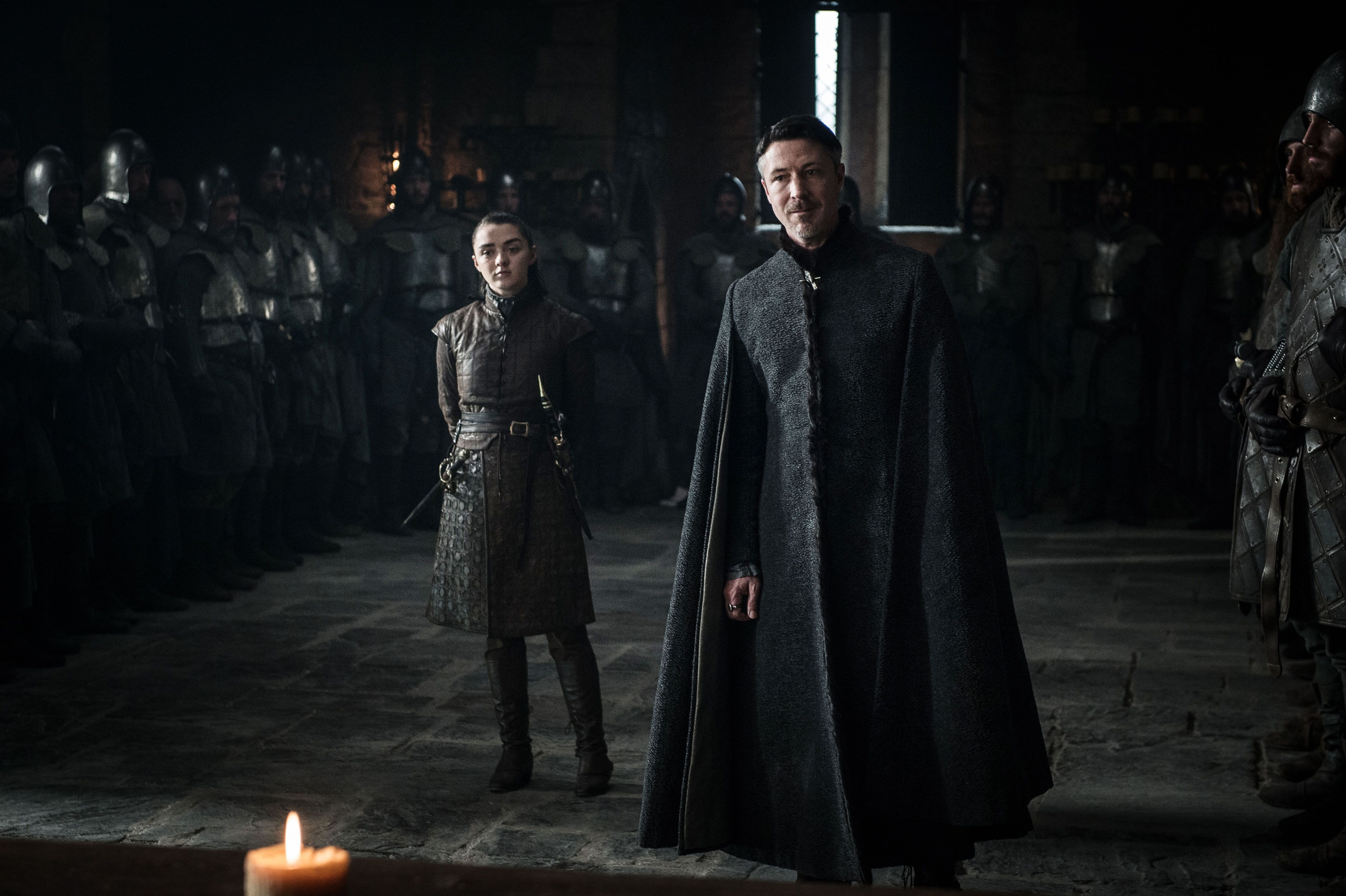 Arya Stark and Petyr Baelish in Winterfell HD Wallpaper