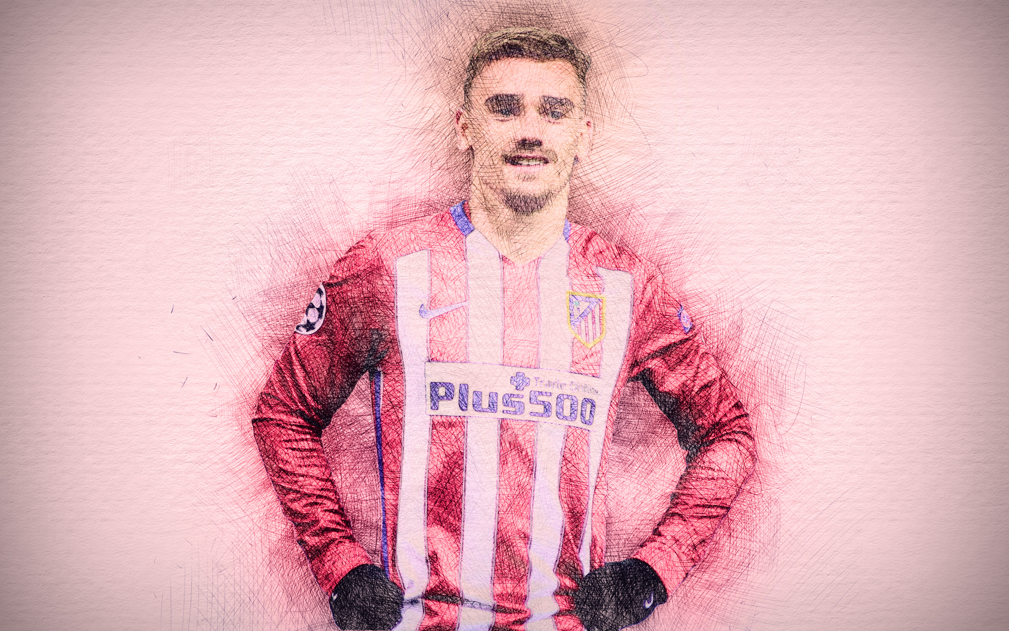 Antoine Griezmann in Atletico Madrid jersey HD Wallpaper