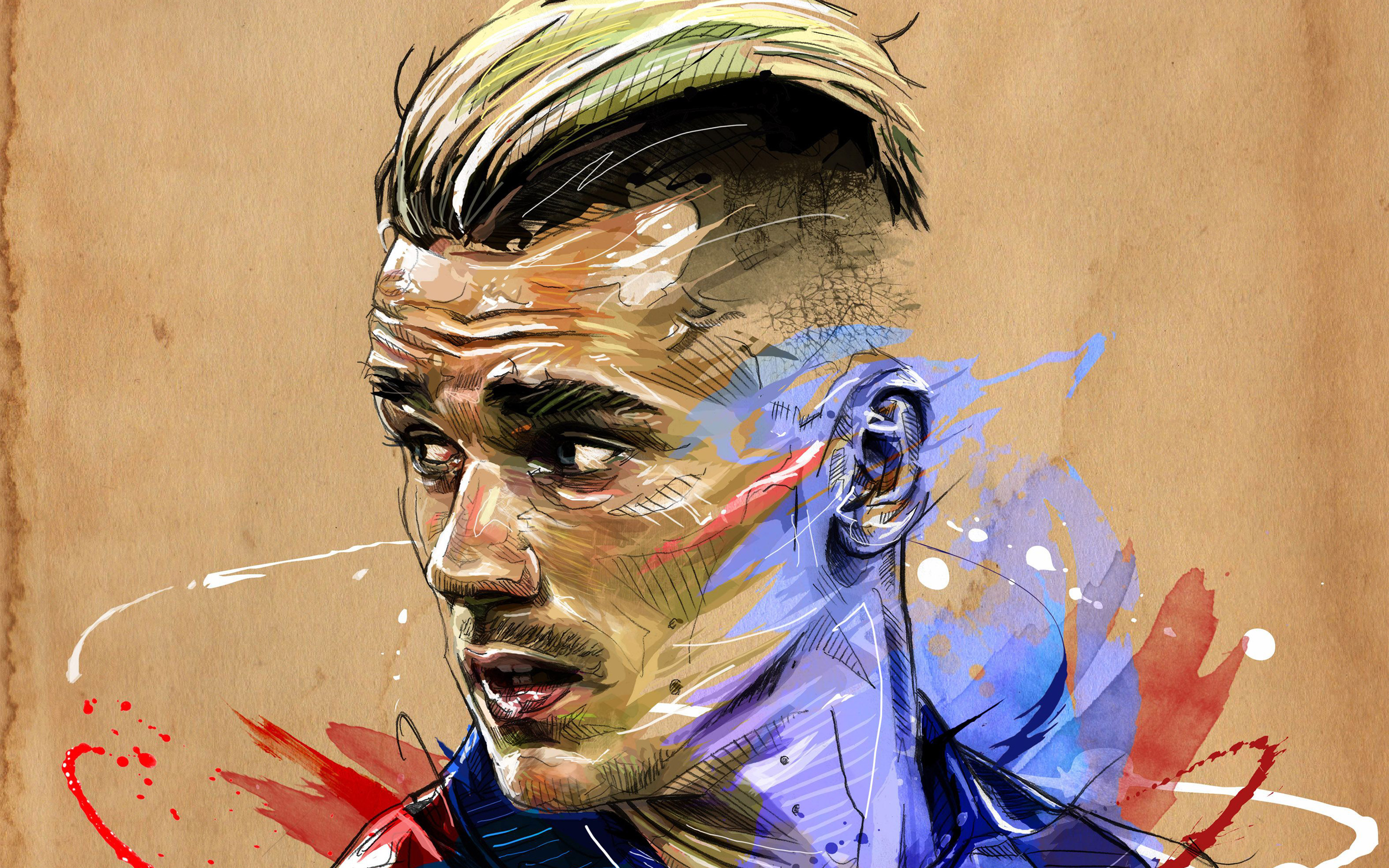 Antoine Griezmann portrait HD Wallpaper