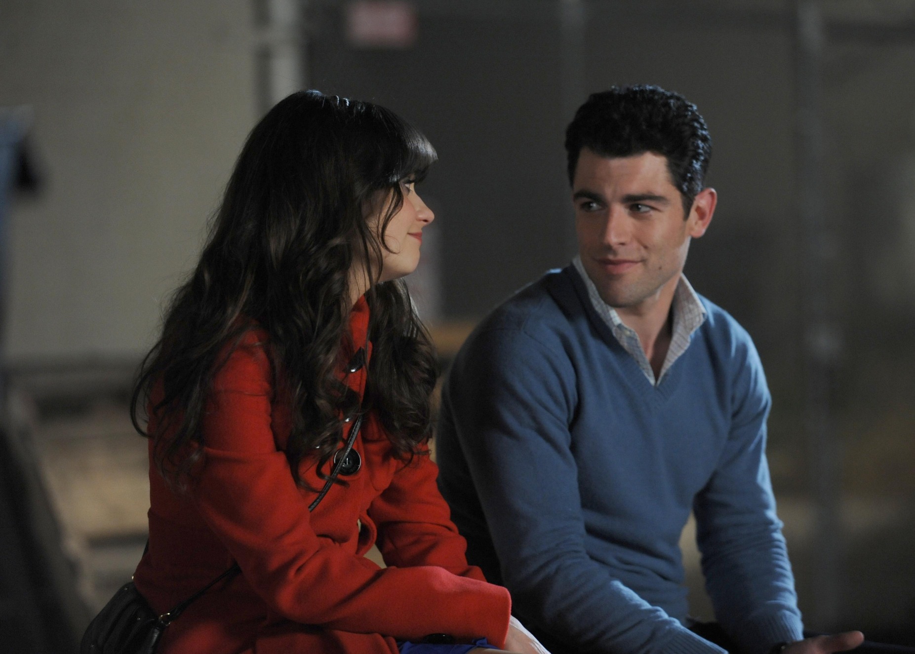 Zooey Deschanel and Max Greenfield HD Wallpaper
