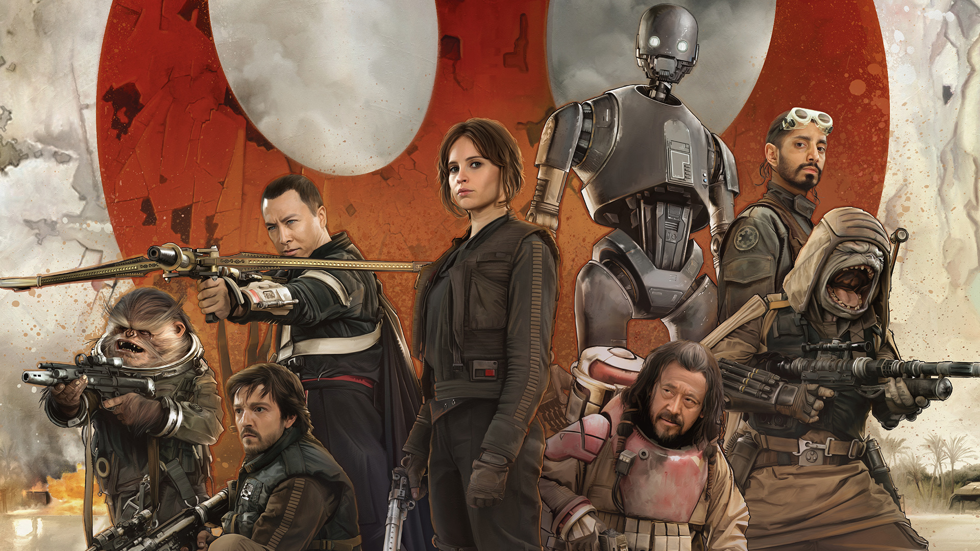 Rogue One: A Star Wars Story characters HD Wallpaper