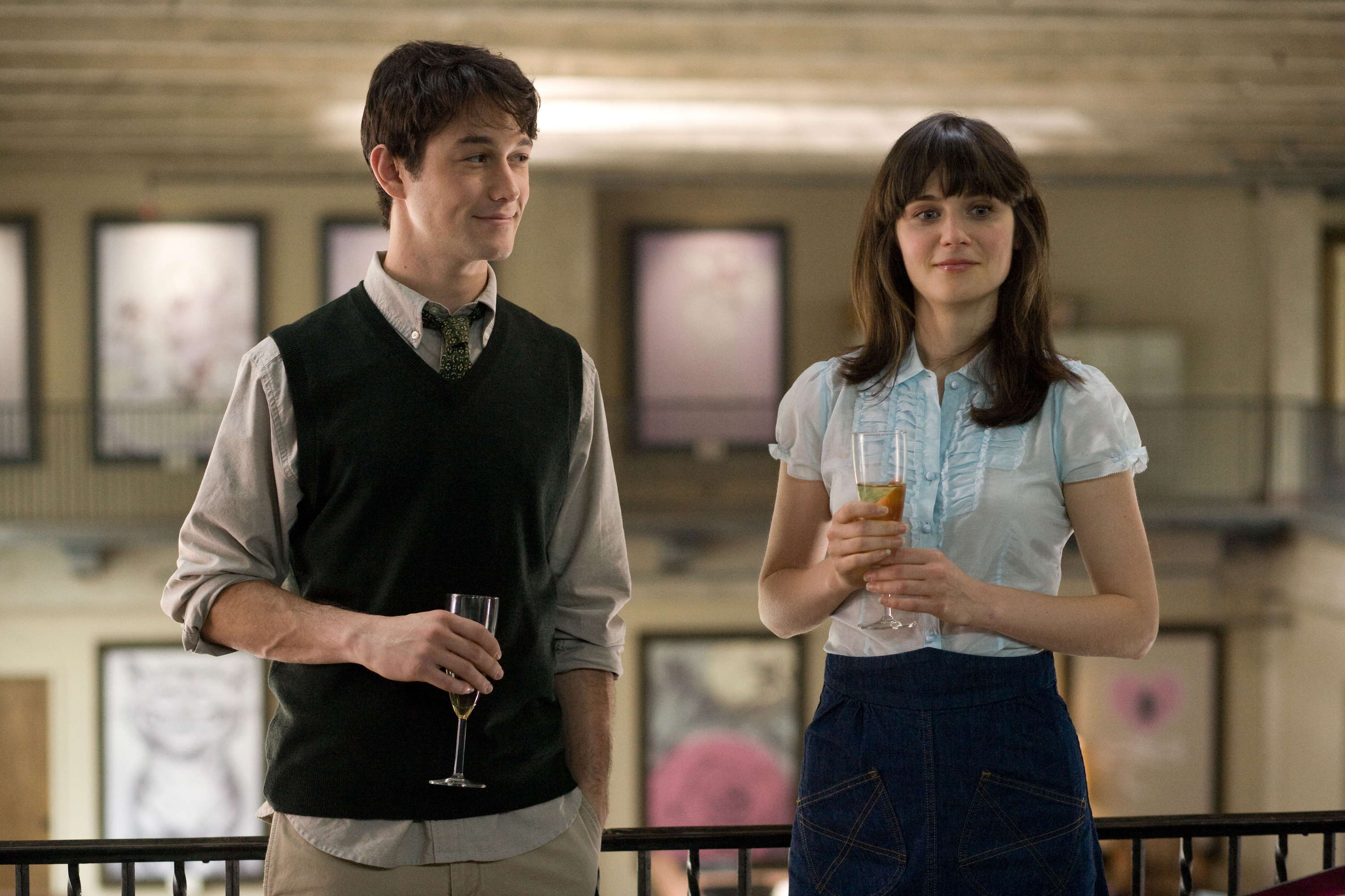 Joseph Gordon-Levitt and Zooey Deschanel HD Wallpaper