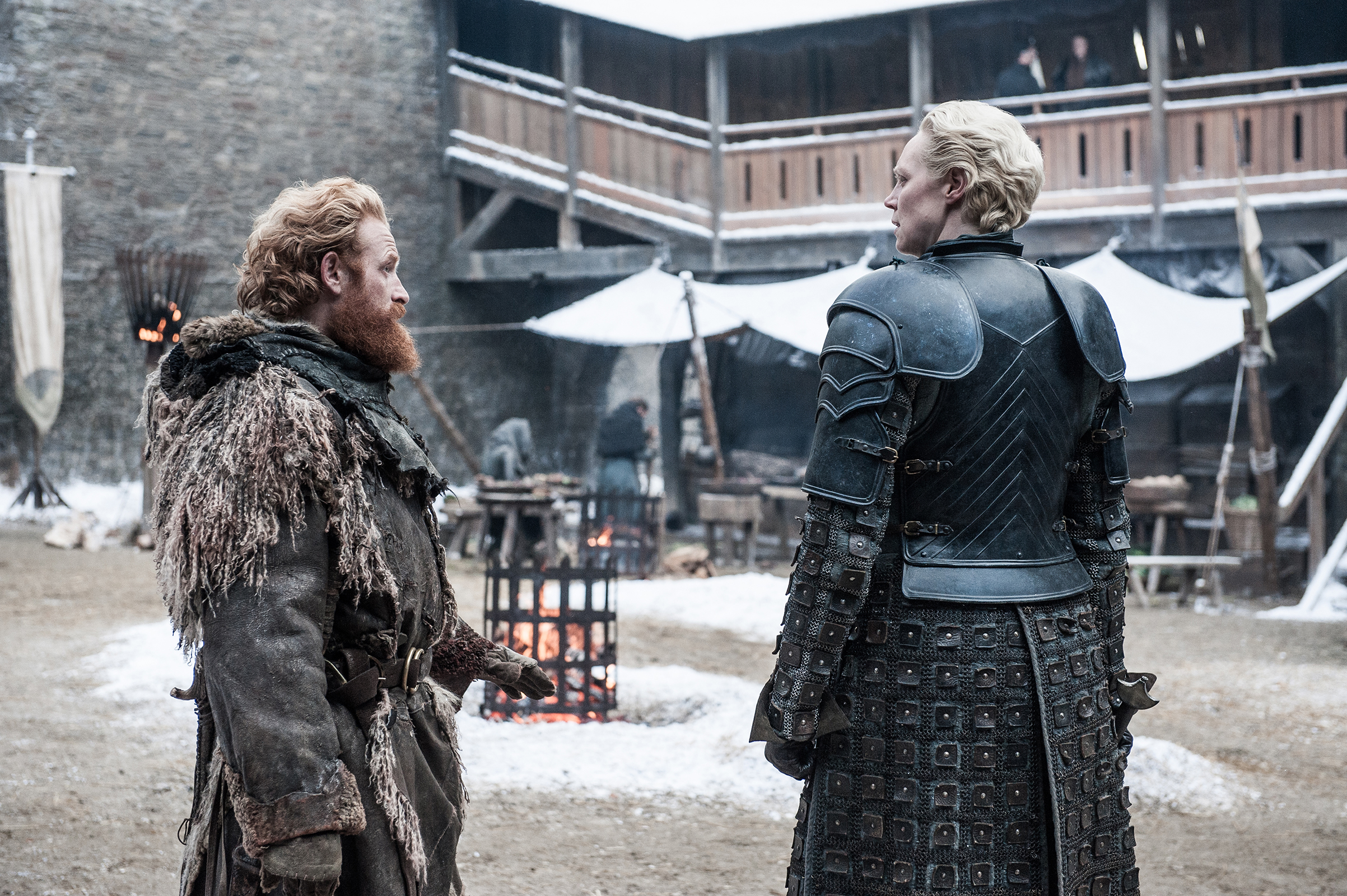 Tormund Giantsbane and Brienne of Tarth in Winterfell HD Wallpaper