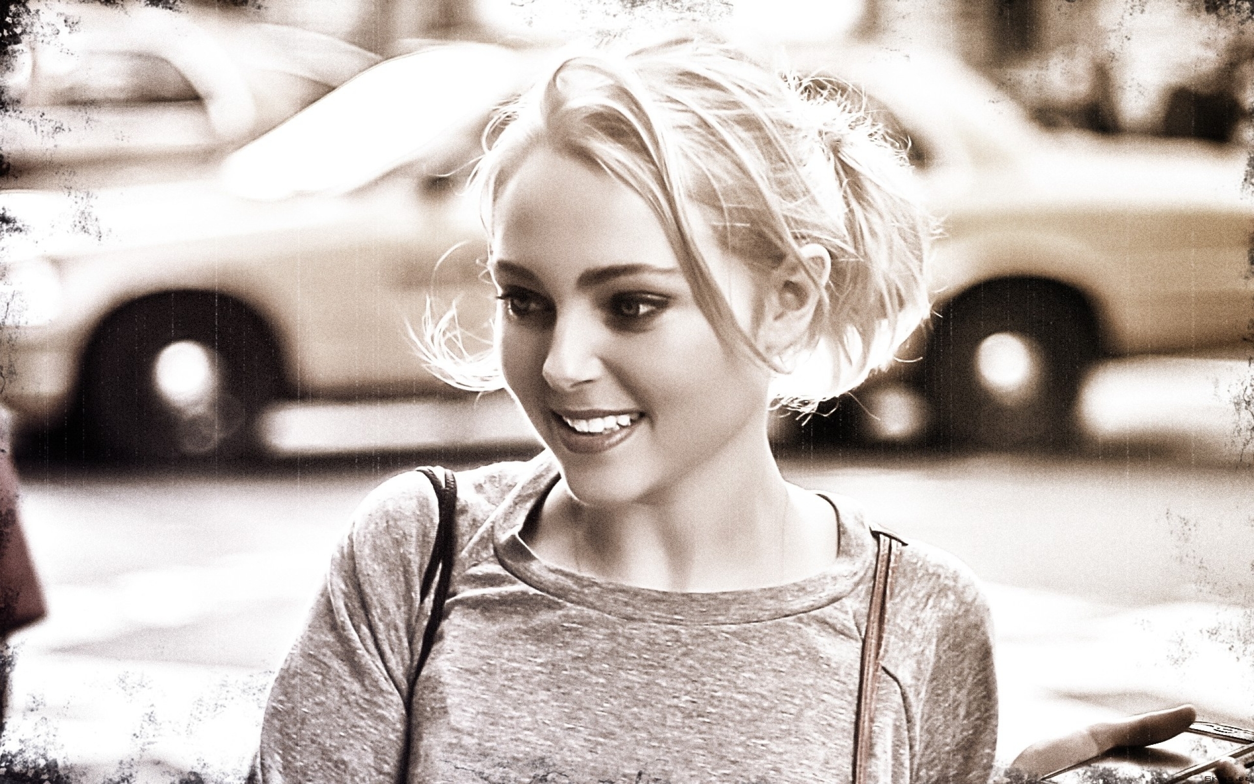 AnnaSophia Robb in sepia tone HD Wallpaper