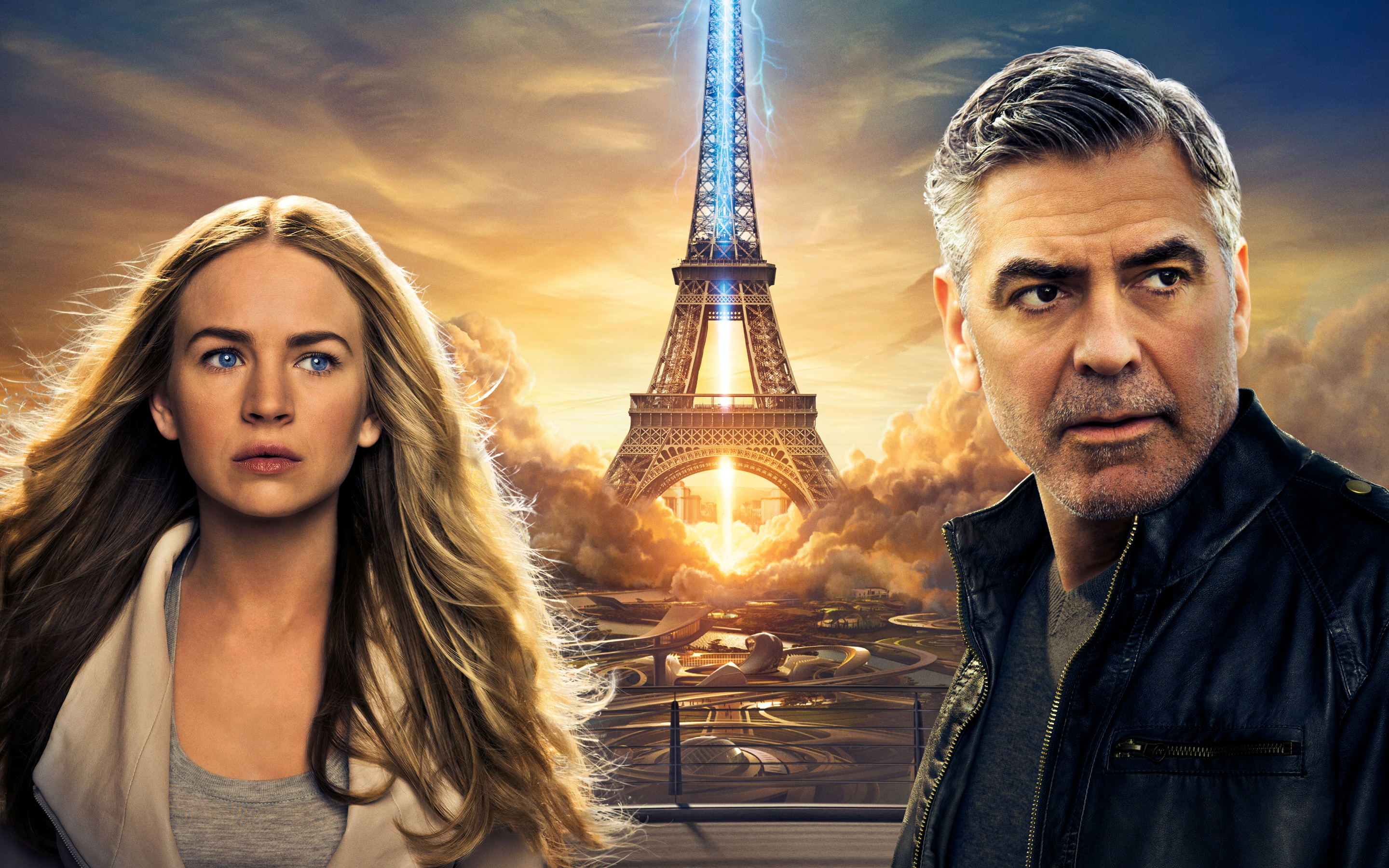 George Clooney and Britt Robertson in Tomorrowland HD Wallpaper