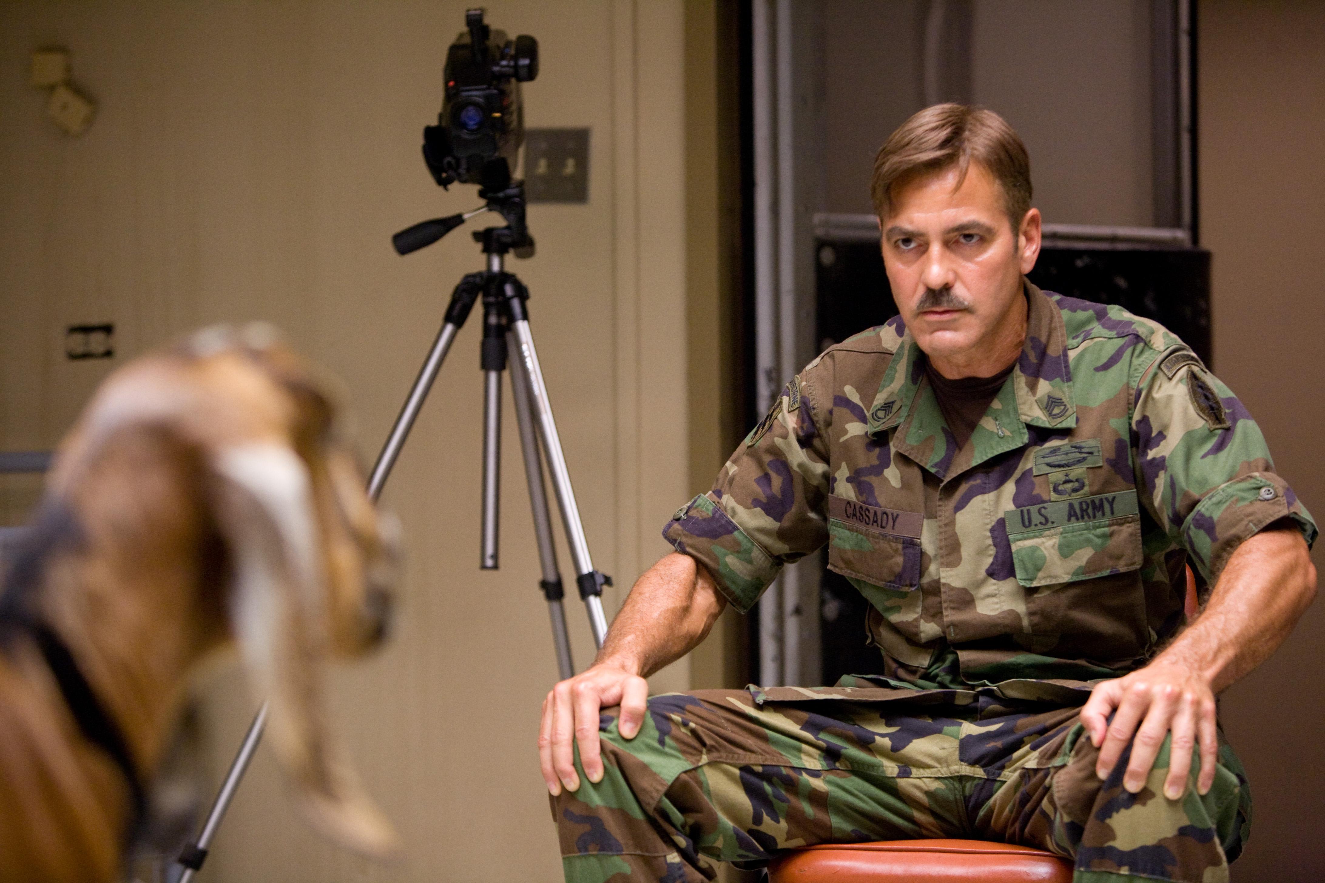 George Clooney in Military Uniform with Goat HD Wallpaper