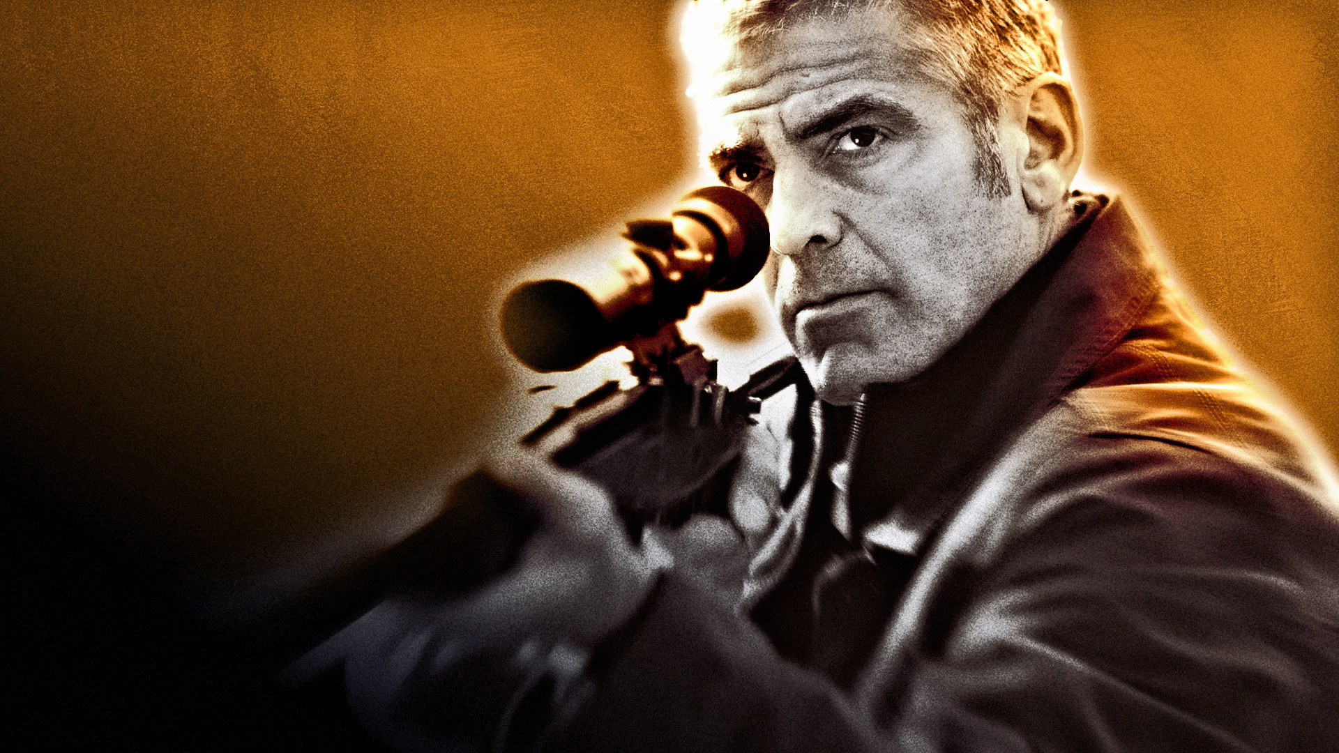George Clooney aiming a rifle HD Wallpaper