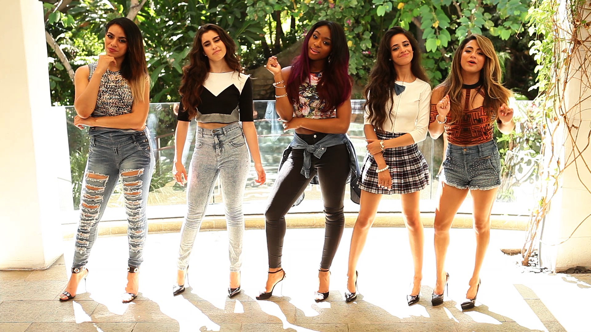 Fifth Harmony posing outdoors HD Wallpaper