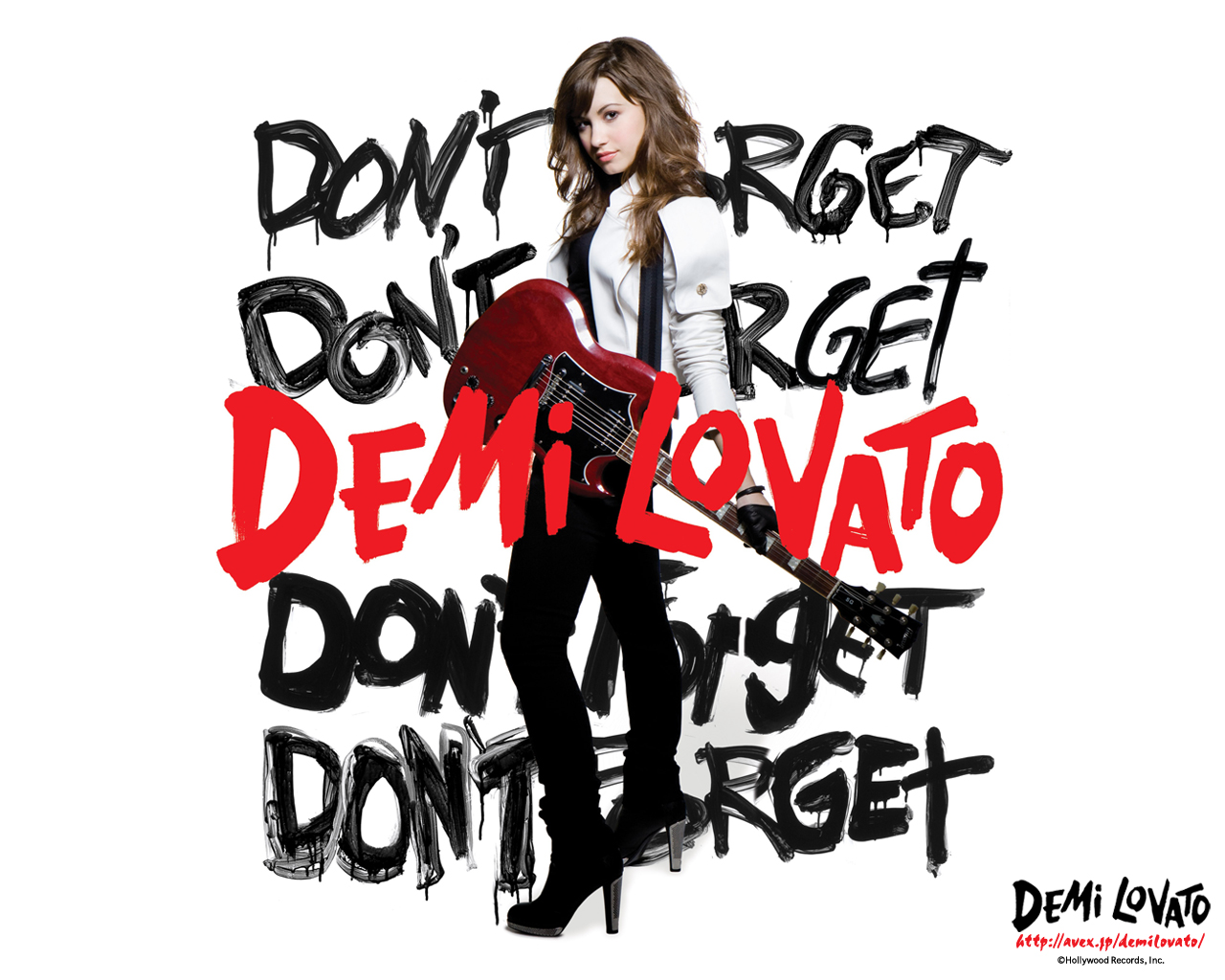 Demi Lovato with Guitar HD Wallpaper