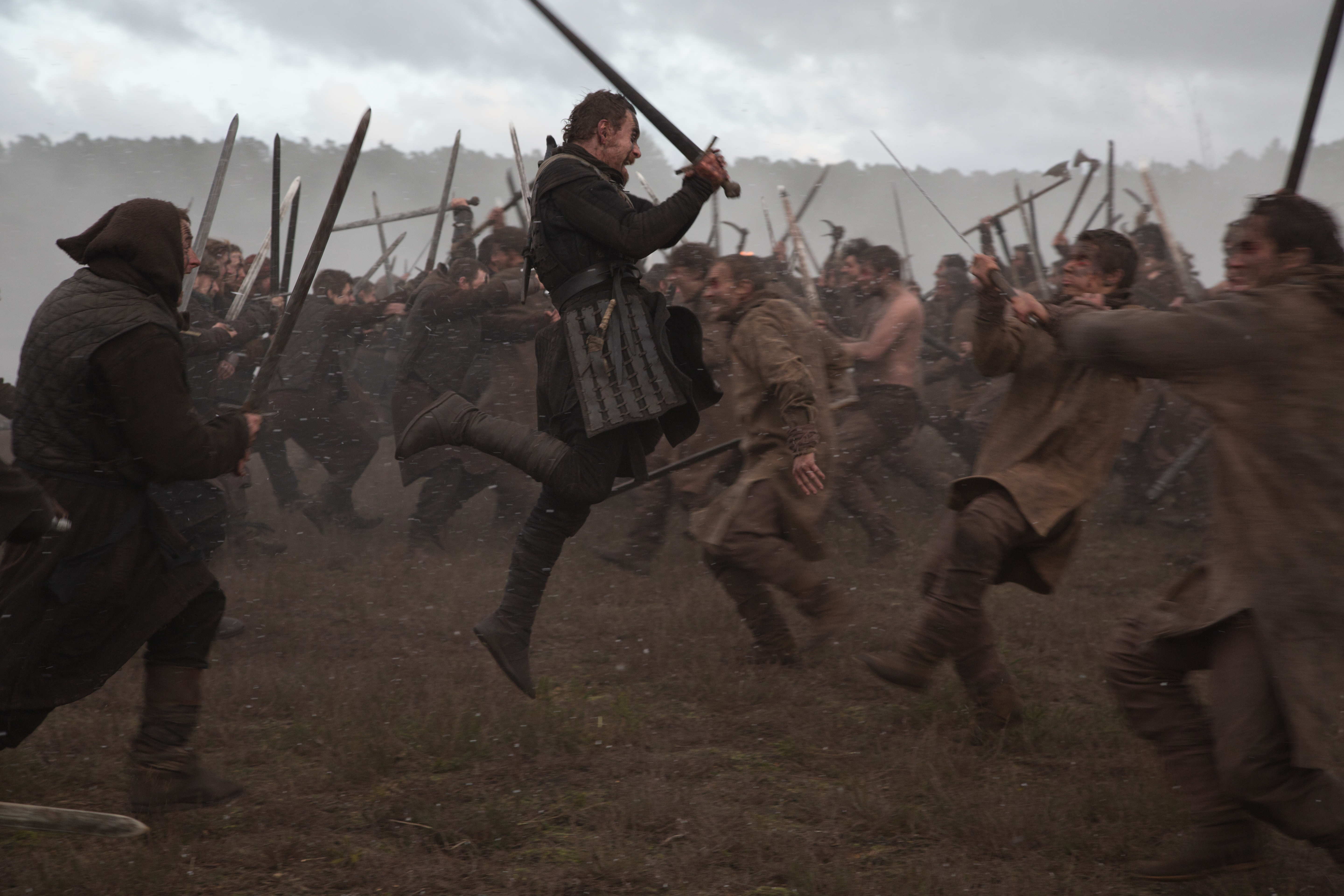 Michael Fassbender in a battle scene HD Wallpaper