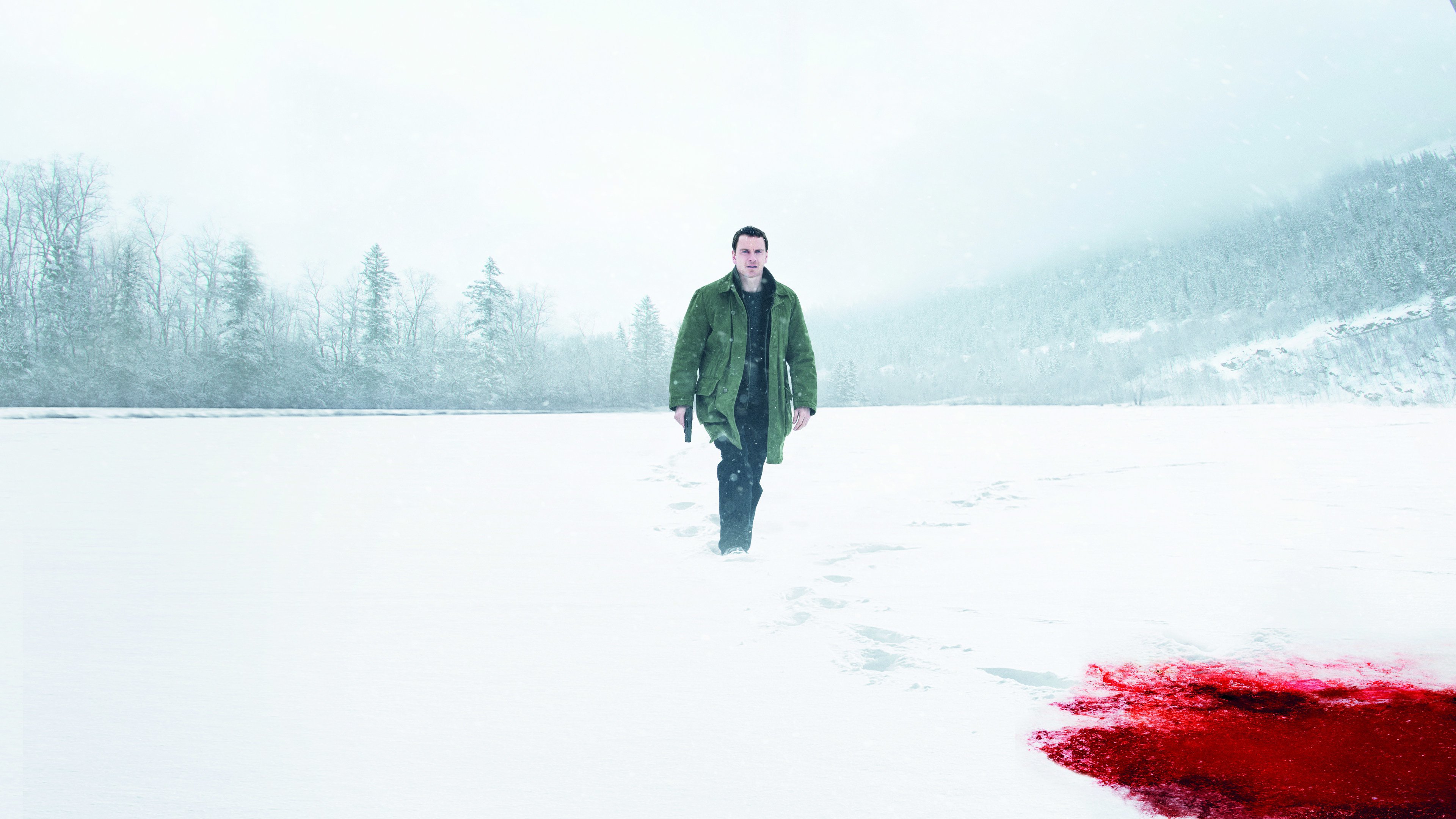 Michael Fassbender in a snowy landscape with blood HD Wallpaper