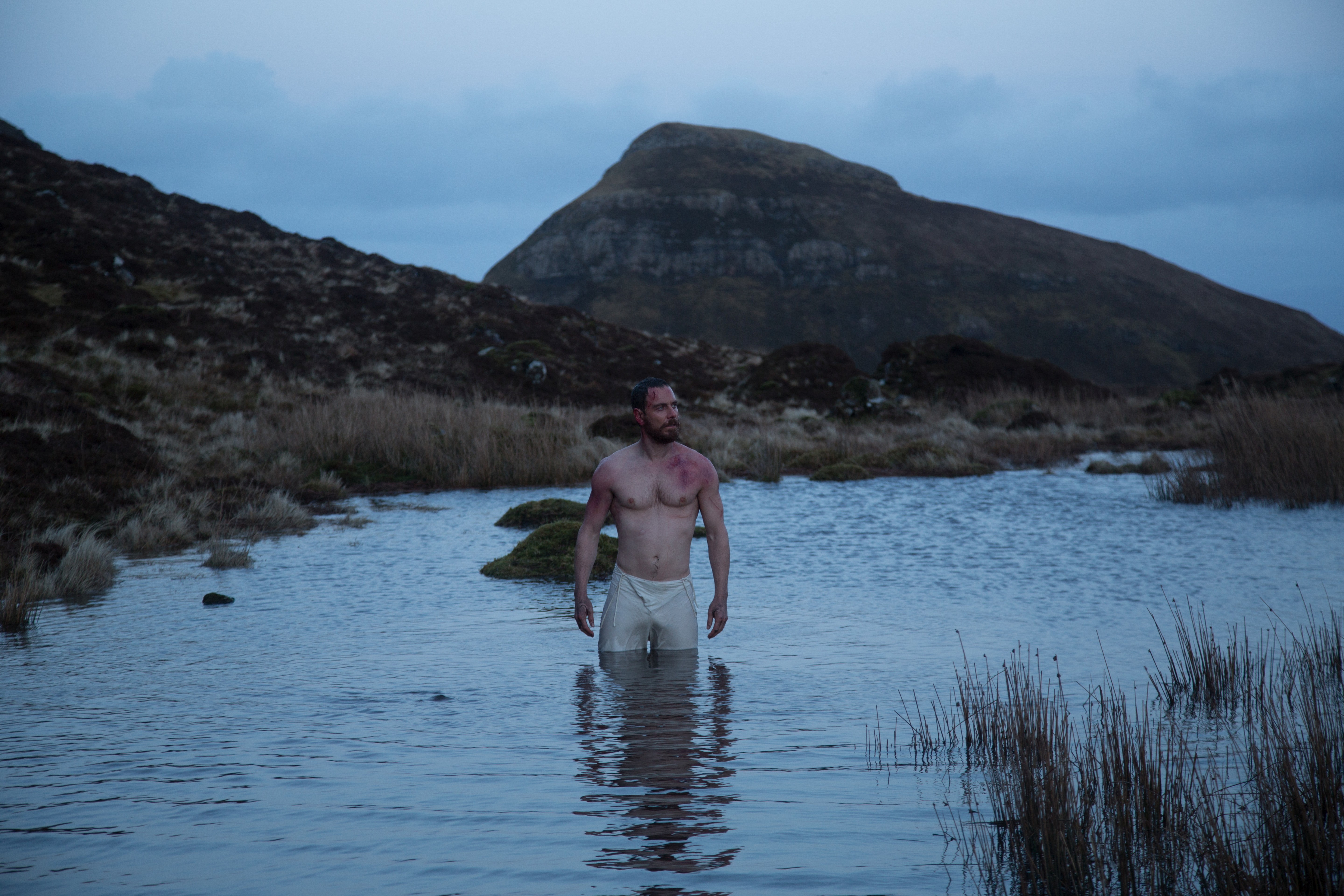 Michael Fassbender in a cold lake HD Wallpaper
