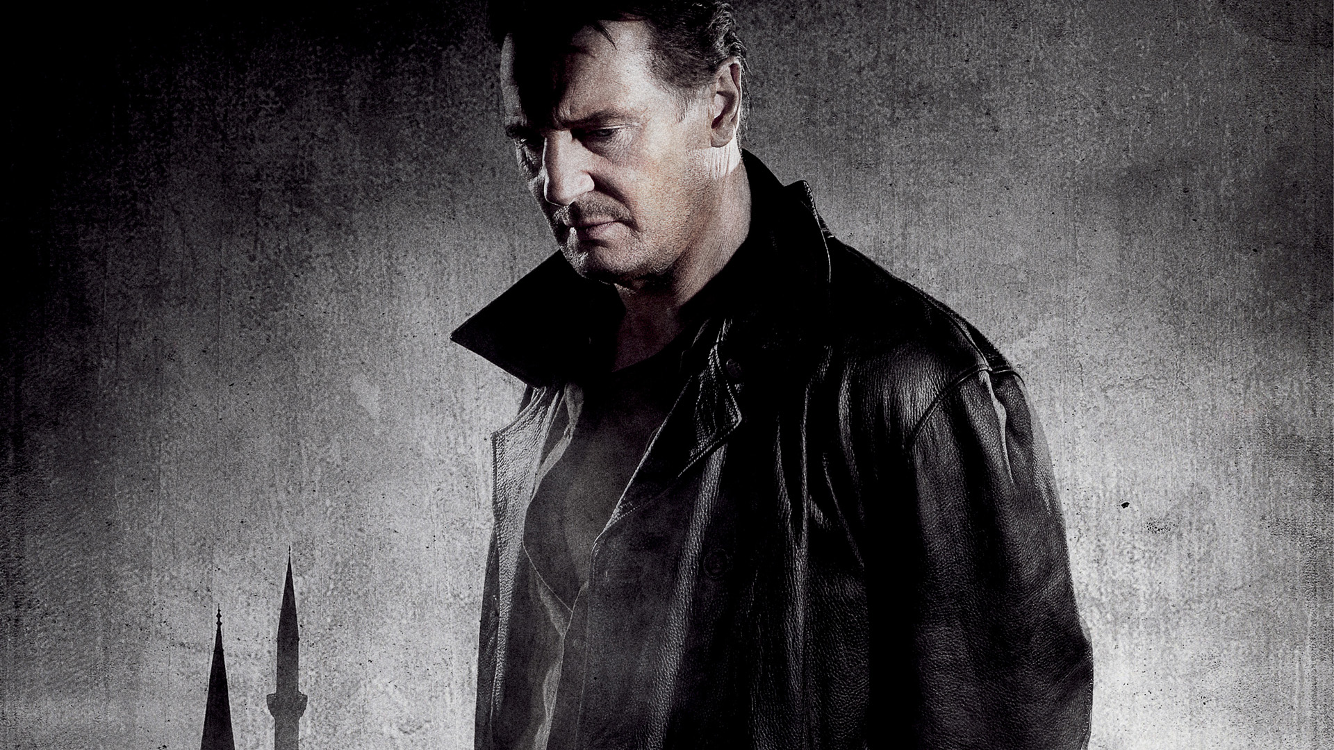 Liam Neeson in a Leather Jacket HD Wallpaper