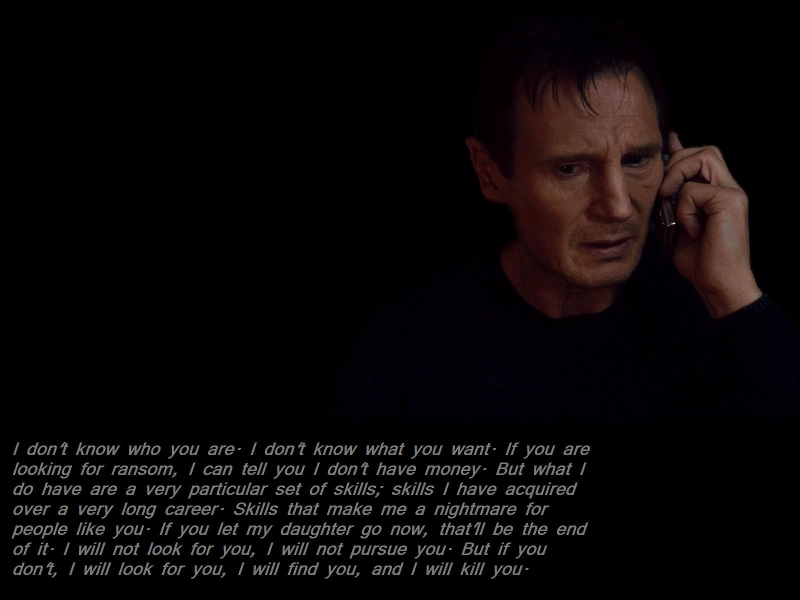 Liam Neeson on the phone HD Wallpaper